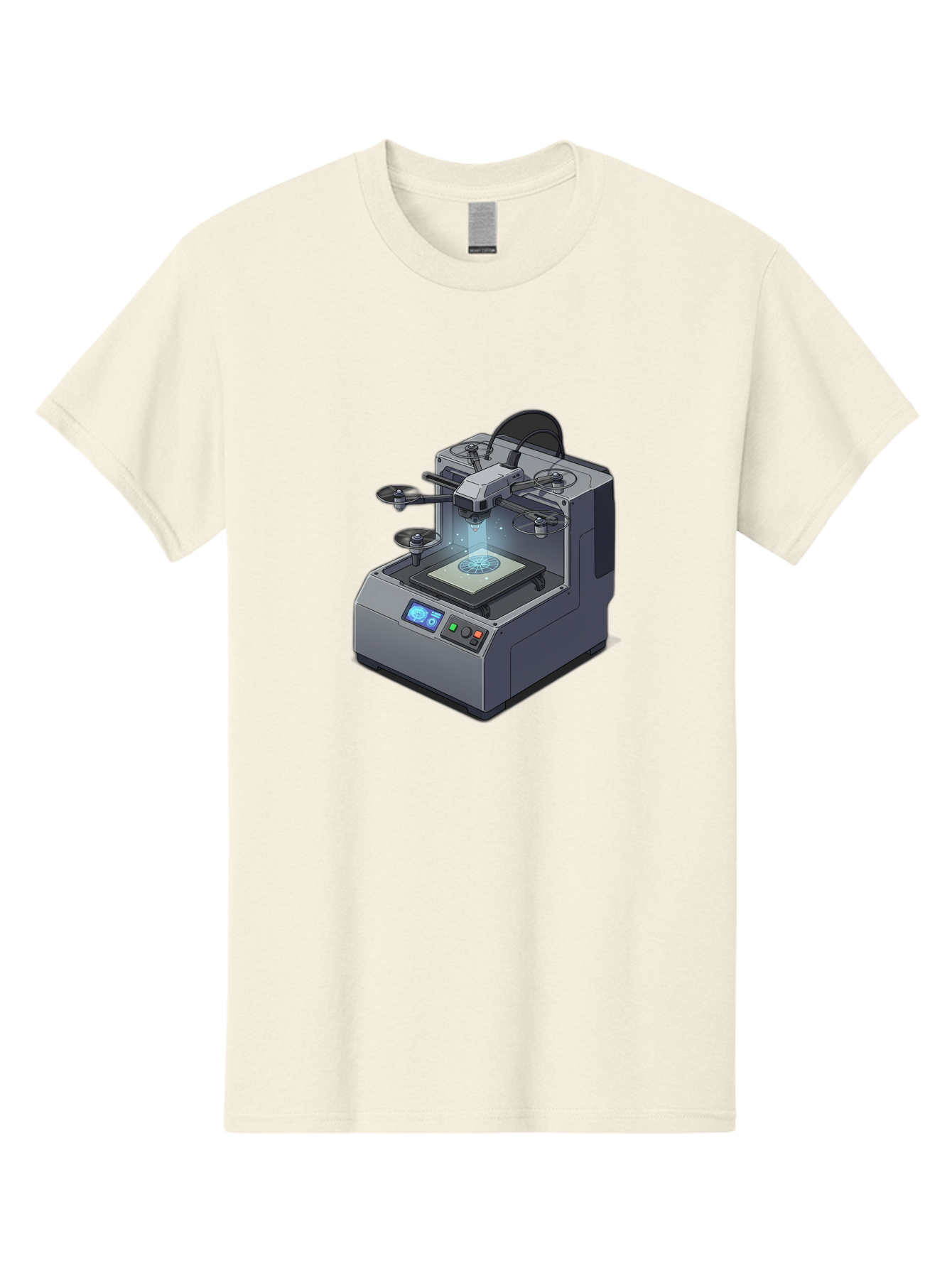 3D-Printer-20 Men'S Graphic Tee, 100% Cotton, Comfortable Casual Summer Wear, Machine Washable, 3D Printing Technology, Futuristic Design, Digital Fabrication, Rapid Prototyping, Additive Manufacturing, Drone Assembly, Robotic Arms, Baa014