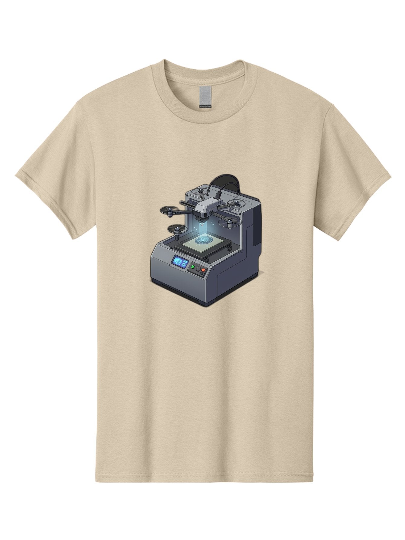 3D-Printer-20 Men'S Graphic Tee, 100% Cotton, Comfortable Casual Summer Wear, Machine Washable, 3D Printing Technology, Futuristic Design, Digital Fabrication, Rapid Prototyping, Additive Manufacturing, Drone Assembly, Robotic Arms, Baa014 12