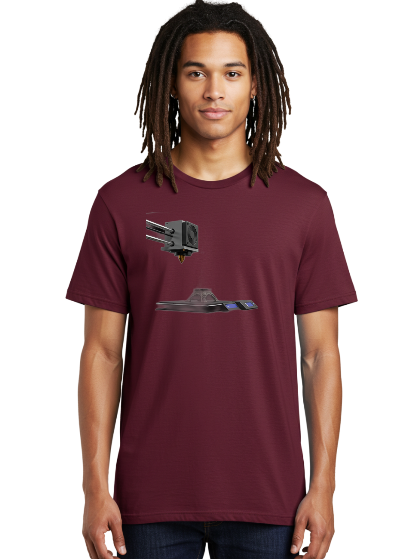 3D-Printer-21 Men'S Graphic Tee, 100% Cotton, Comfortable Casual Summer Wear, Machine Washable, 3D Printing Technology, Additive Manufacturing, Digital Fabrication, Printer Head, 3D Model Creation, Modern Innovation, Futuristic Design, Baa015 6