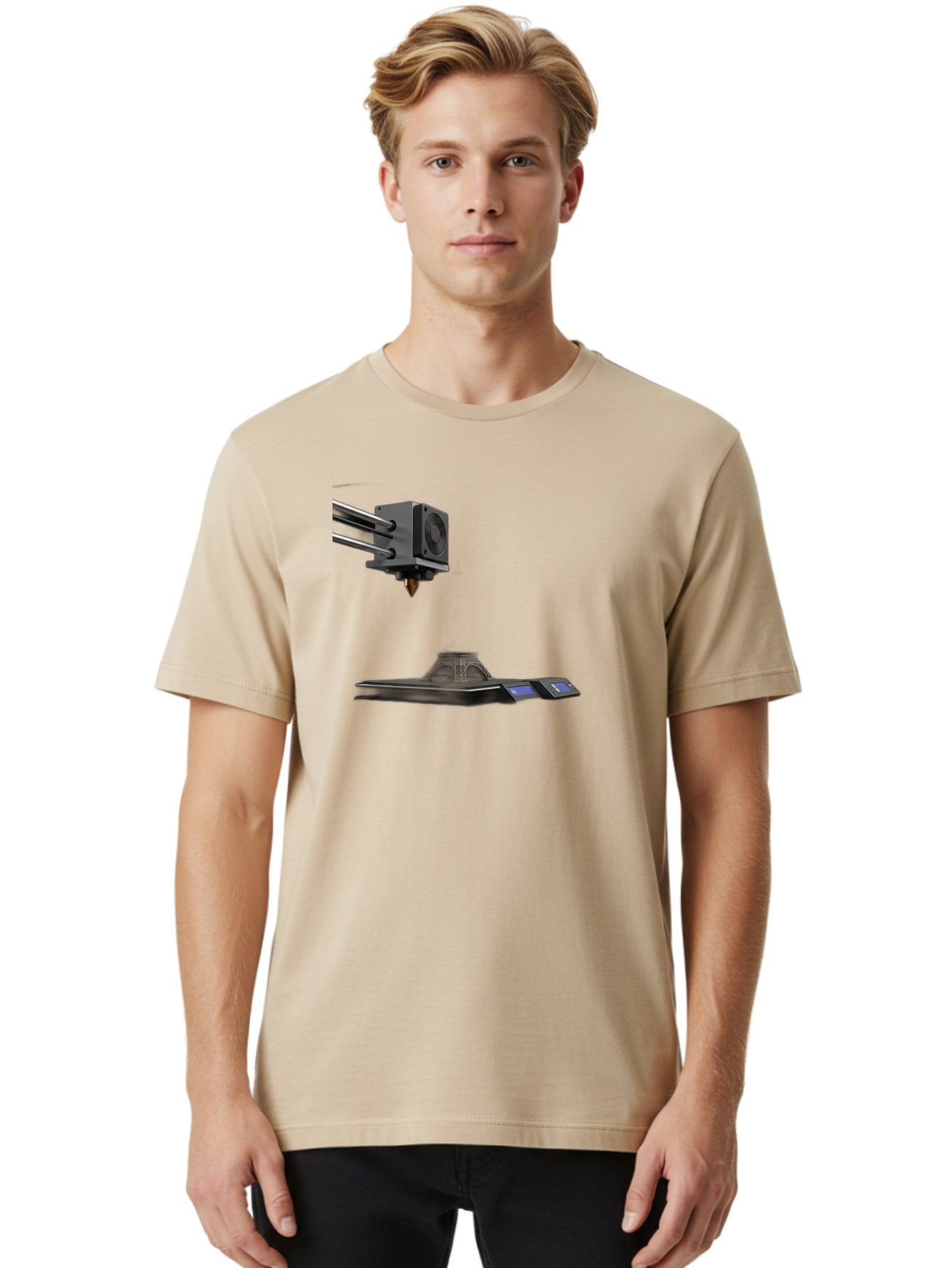 3D-Printer-21 Men'S Graphic Tee, 100% Cotton, Comfortable Casual Summer Wear, Machine Washable, 3D Printing Technology, Additive Manufacturing, Digital Fabrication, Printer Head, 3D Model Creation, Modern Innovation, Futuristic Design, Baa015 27