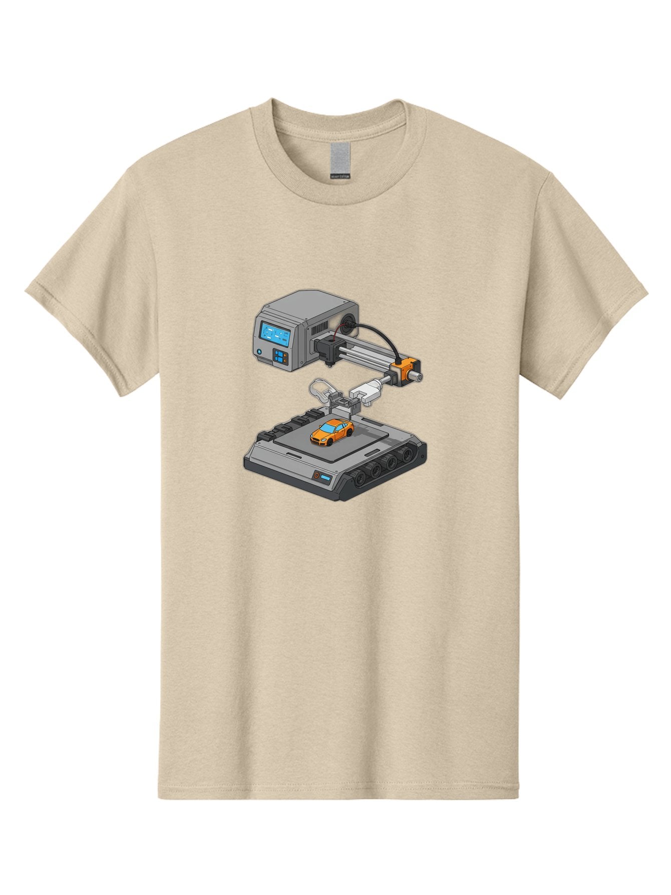 3D-Printer-22 Men'S Graphic Tee, 100% Cotton, Comfortable Casual Summer Wear, Machine Washable, 3D Printing Technology, Rapid Prototyping, Orange Sports Car, Digital Fabrication, Futuristic Manufacturing, Additive Manufacturing, 3D Modeling Baa016 10