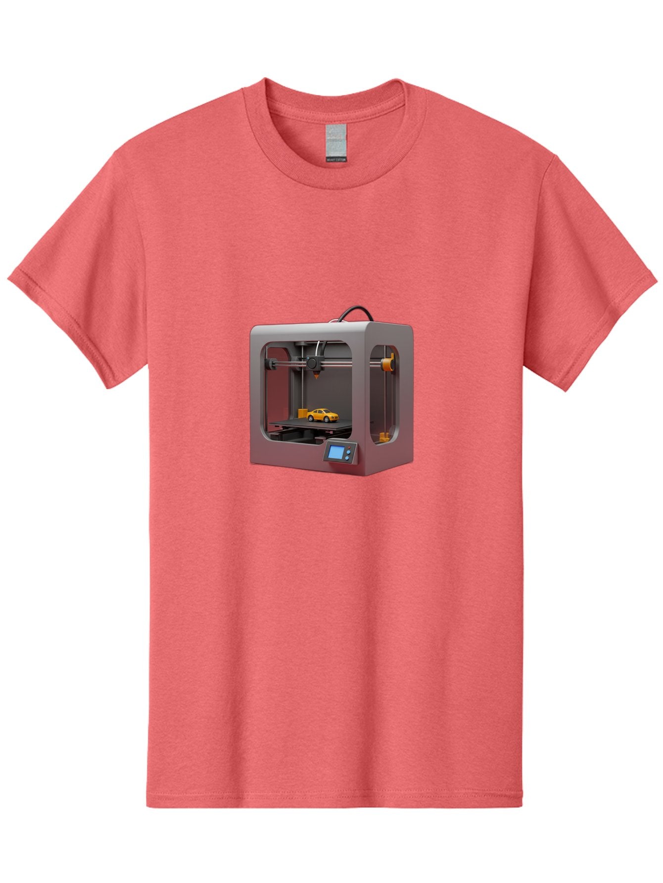 3D-Printer-24 Men'S Graphic Tee, 100% Cotton, Comfortable Casual Summer Wear, Machine Washable, 3D Printing Technology, Additive Manufacturing, 3D Printed Car Model, Futuristic Design, Digital Fabrication, Rapid Prototyping, 3D Modeling, Baa018 11