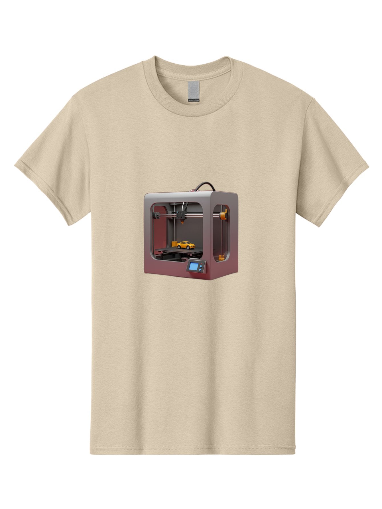 3D-Printer-24 Men'S Graphic Tee, 100% Cotton, Comfortable Casual Summer Wear, Machine Washable, 3D Printing Technology, Additive Manufacturing, 3D Printed Car Model, Futuristic Design, Digital Fabrication, Rapid Prototyping, 3D Modeling, Baa018 3