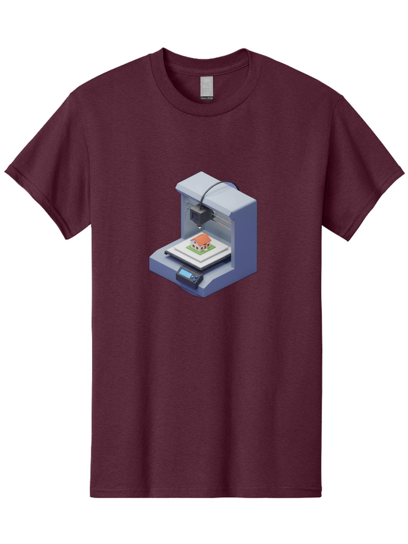 3D-Printer-25 Men'S Graphic Tee, 100% Cotton, Comfortable Casual Summer Wear, Machine Washable, 3D Printing Technology, House Model, Additive Manufacturing, Digital Fabrication, Rapid Prototyping, Modern Architecture, Futuristic Design, Baa019 13