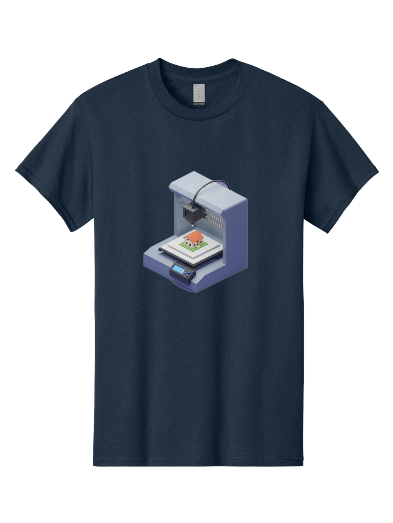 3D-Printer-25 Men'S Graphic Tee, 100% Cotton, Comfortable Casual Summer Wear, Machine Washable, 3D Printing Technology, House Model, Additive Manufacturing, Digital Fabrication, Rapid Prototyping, Modern Architecture, Futuristic Design, Baa019 25