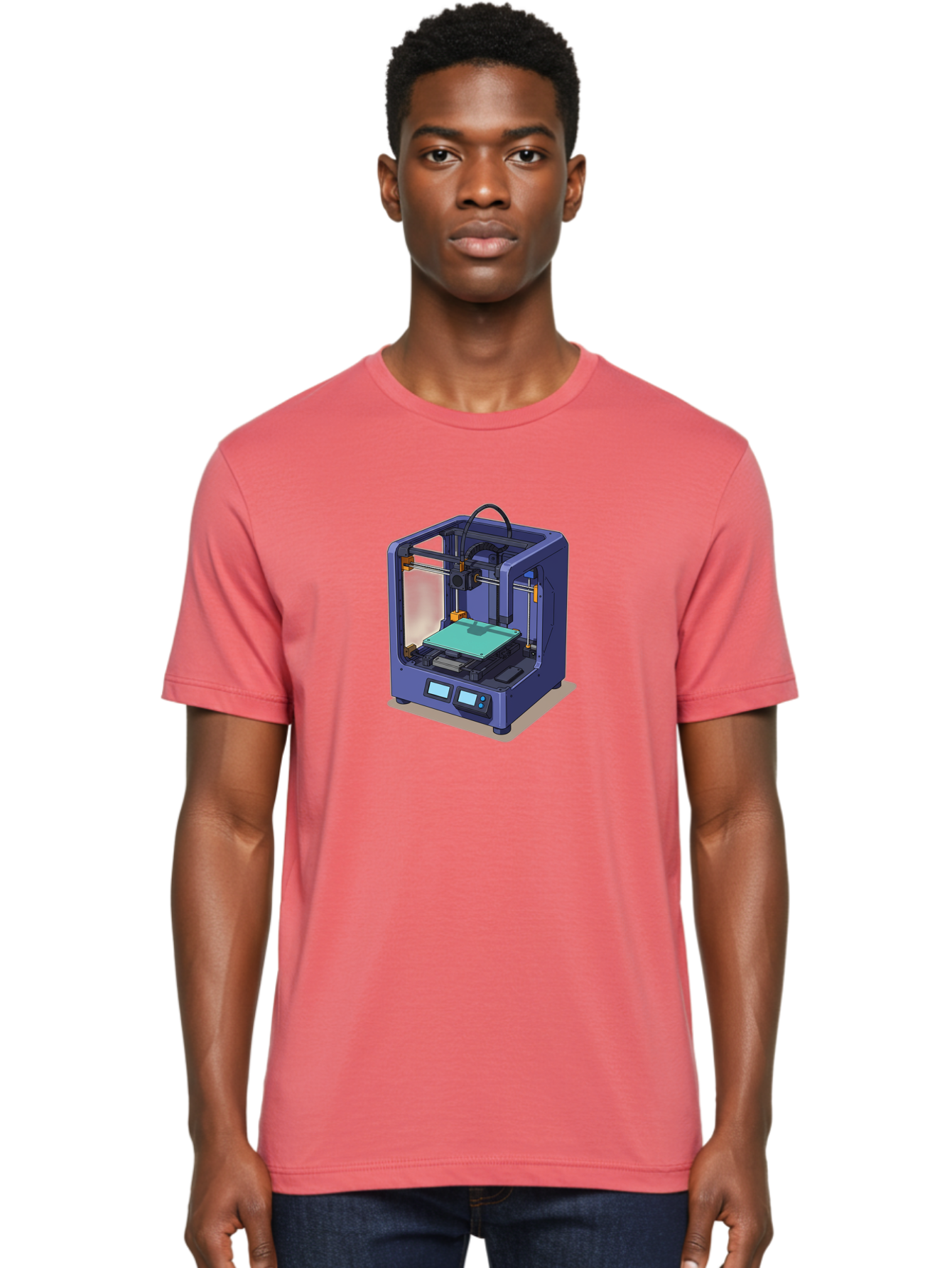 3D-Printer-26 Men'S Graphic Tee, 100% Cotton, Comfortable Casual Summer Wear, Machine Washable, 3D Printing Technology, Additive Manufacturing, Digital Fabrication, Rapid Prototyping, Custom Parts, Innovative Design, Futuristic Machinery, Baa020 16