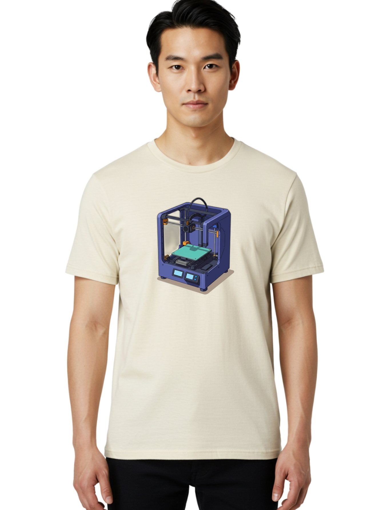 3D-Printer-26 Men'S Graphic Tee, 100% Cotton, Comfortable Casual Summer Wear, Machine Washable, 3D Printing Technology, Additive Manufacturing, Digital Fabrication, Rapid Prototyping, Custom Parts, Innovative Design, Futuristic Machinery, Baa020 24