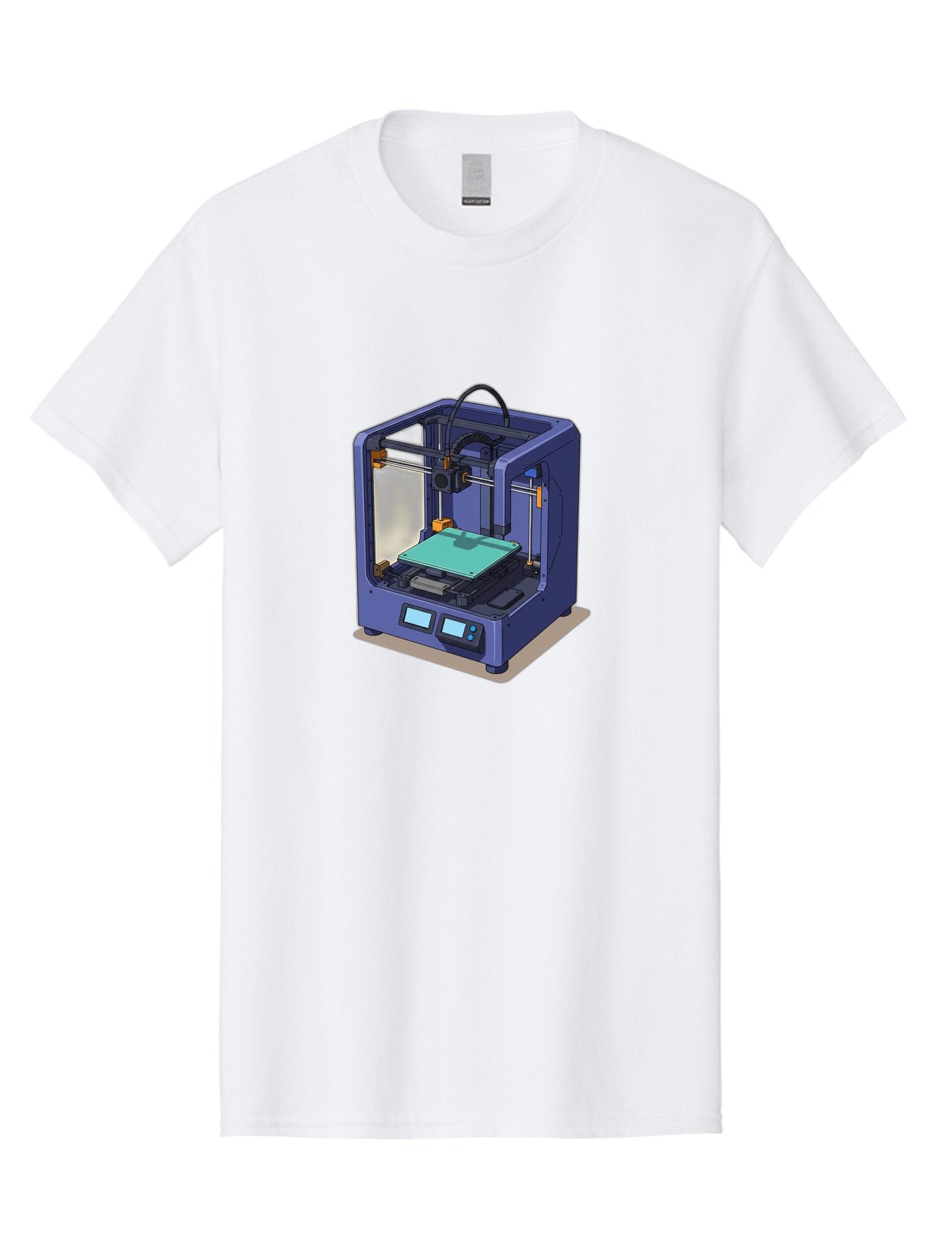 3D-Printer-26 Men'S Graphic Tee, 100% Cotton, Comfortable Casual Summer Wear, Machine Washable, 3D Printing Technology, Additive Manufacturing, Digital Fabrication, Rapid Prototyping, Custom Parts, Innovative Design, Futuristic Machinery, Baa020 3