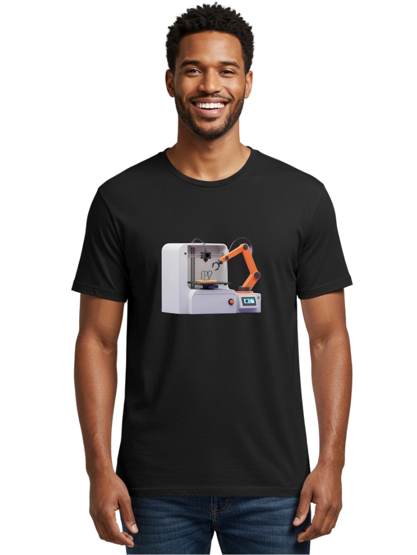 3D-Printer-28 Men'S Graphic Tee, 100% Cotton, Comfortable Casual Summer Wear, Machine Washable, 3D Printing Technology, Robotic Arm, Precision Engineering, Additive Manufacturing, Digital Fabrication, Prototype Development, 3D Modeling Baa022 18