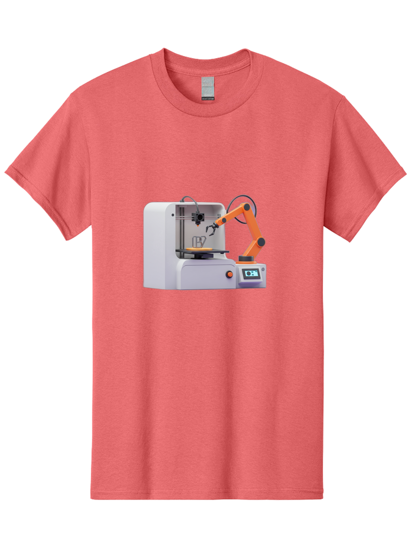 3D-Printer-28 Men'S Graphic Tee, 100% Cotton, Comfortable Casual Summer Wear, Machine Washable, 3D Printing Technology, Robotic Arm, Precision Engineering, Additive Manufacturing, Digital Fabrication, Prototype Development, 3D Modeling Baa022 5