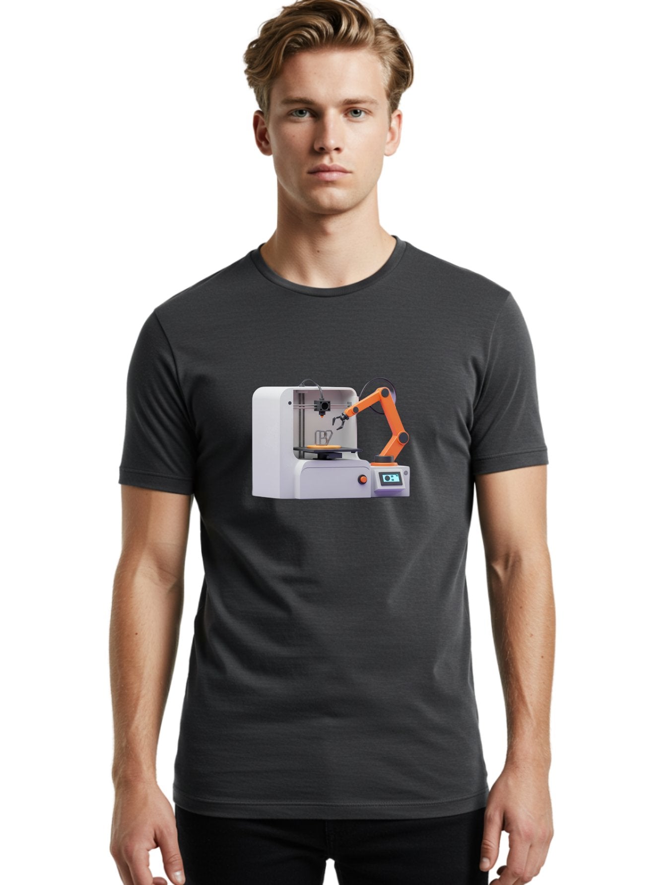 3D-Printer-28 Men'S Graphic Tee, 100% Cotton, Comfortable Casual Summer Wear, Machine Washable, 3D Printing Technology, Robotic Arm, Precision Engineering, Additive Manufacturing, Digital Fabrication, Prototype Development, 3D Modeling Baa022 22