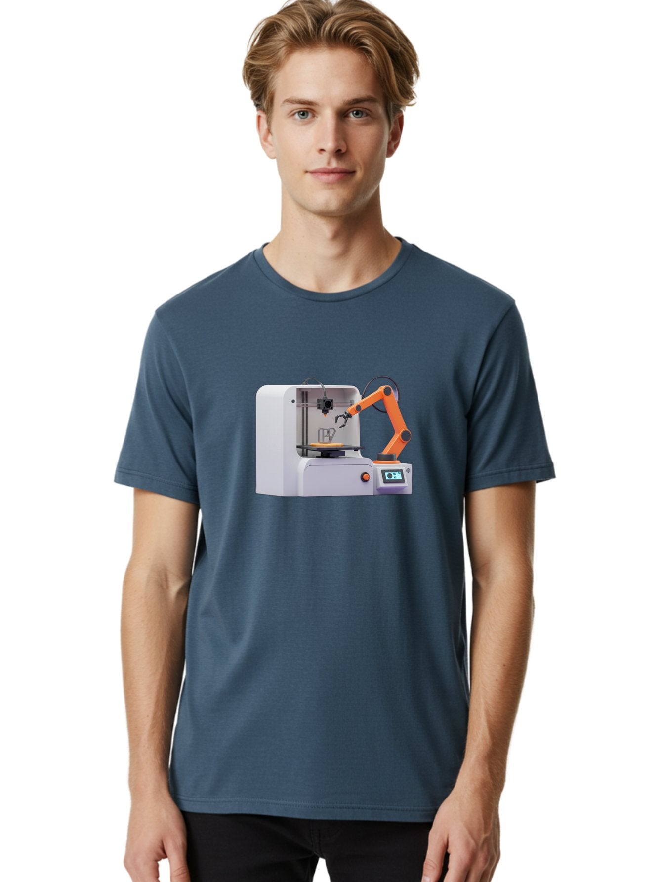 3D-Printer-28 Men'S Graphic Tee, 100% Cotton, Comfortable Casual Summer Wear, Machine Washable, 3D Printing Technology, Robotic Arm, Precision Engineering, Additive Manufacturing, Digital Fabrication, Prototype Development, 3D Modeling Baa022 23