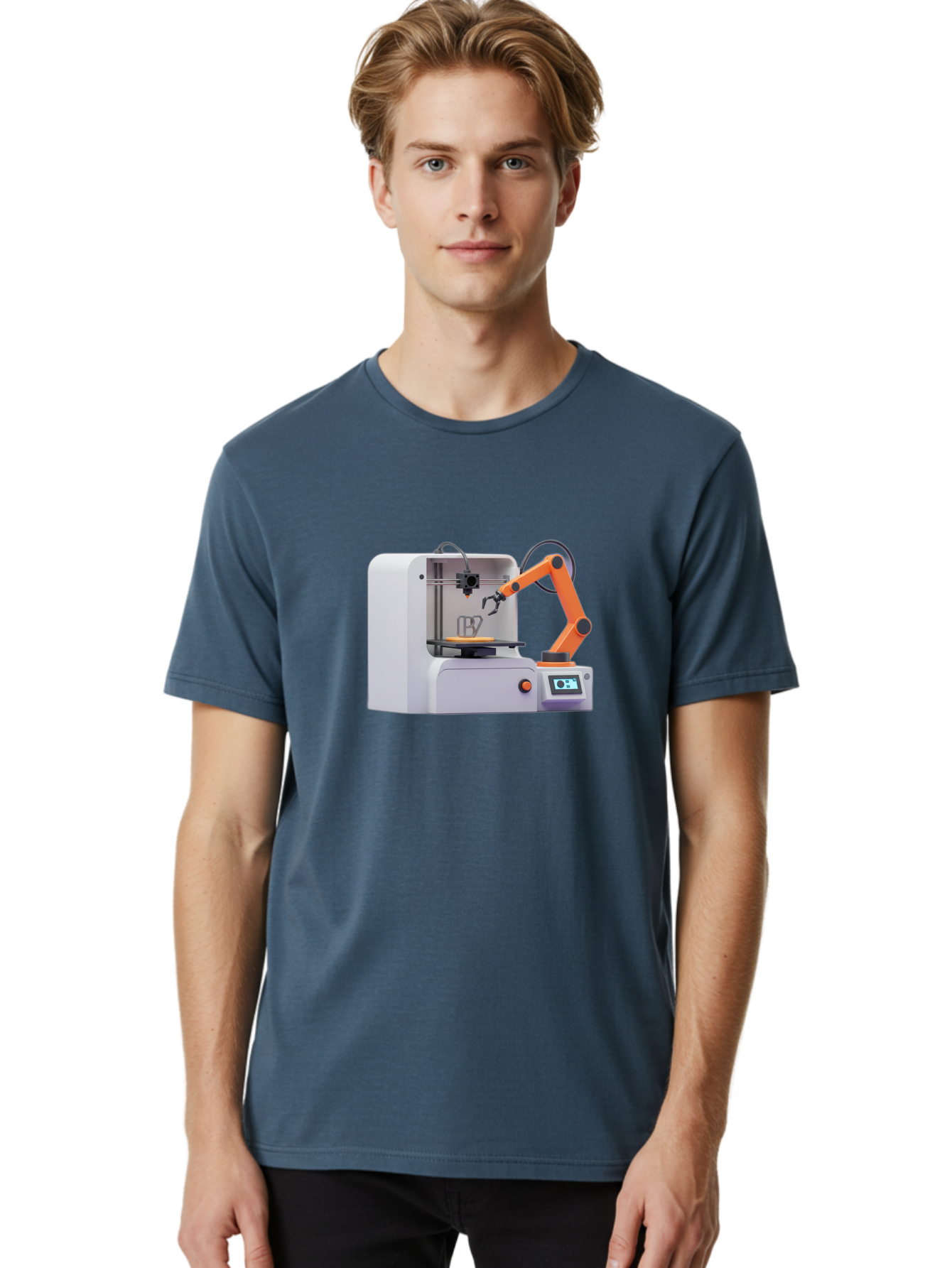 3D-Printer-28 Men'S Graphic Tee, 100% Cotton, Comfortable Casual Summer Wear, Machine Washable, 3D Printing Technology, Robotic Arm, Precision Engineering, Additive Manufacturing, Digital Fabrication, Prototype Development, 3D Modeling Baa022 16