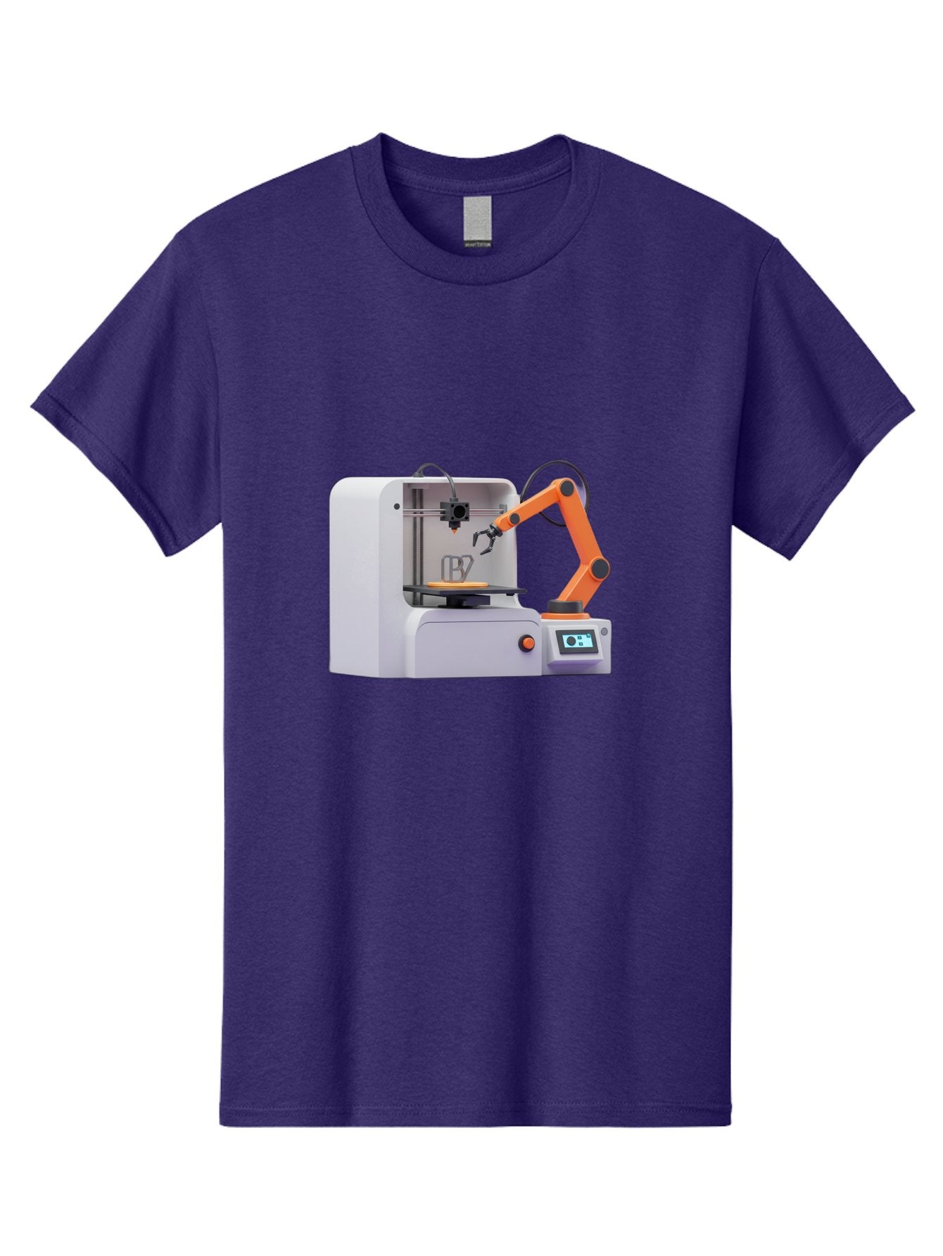 3D-Printer-28 Men'S Graphic Tee, 100% Cotton, Comfortable Casual Summer Wear, Machine Washable, 3D Printing Technology, Robotic Arm, Precision Engineering, Additive Manufacturing, Digital Fabrication, Prototype Development, 3D Modeling Baa022