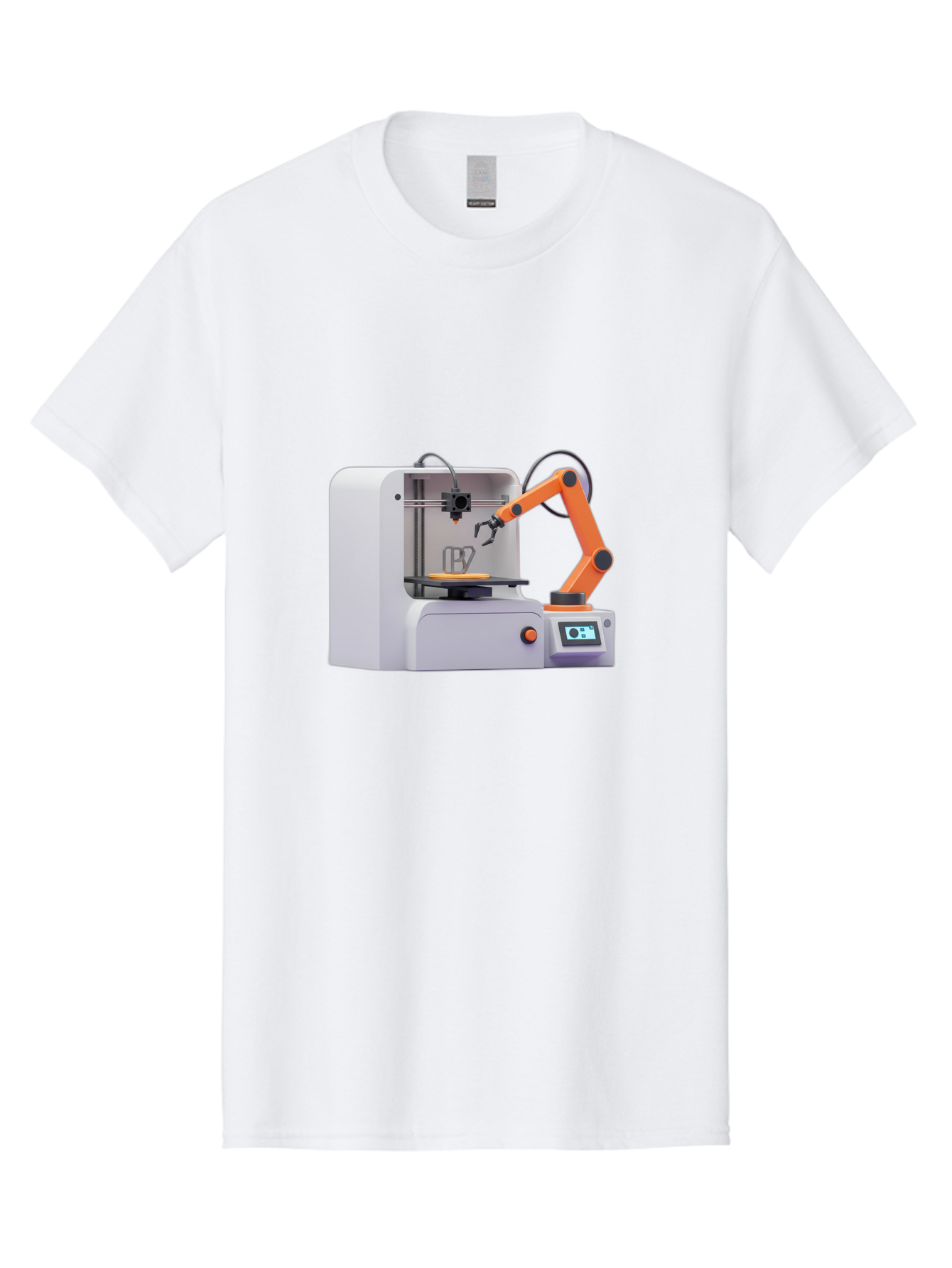3D-Printer-28 Men'S Graphic Tee, 100% Cotton, Comfortable Casual Summer Wear, Machine Washable, 3D Printing Technology, Robotic Arm, Precision Engineering, Additive Manufacturing, Digital Fabrication, Prototype Development, 3D Modeling Baa022