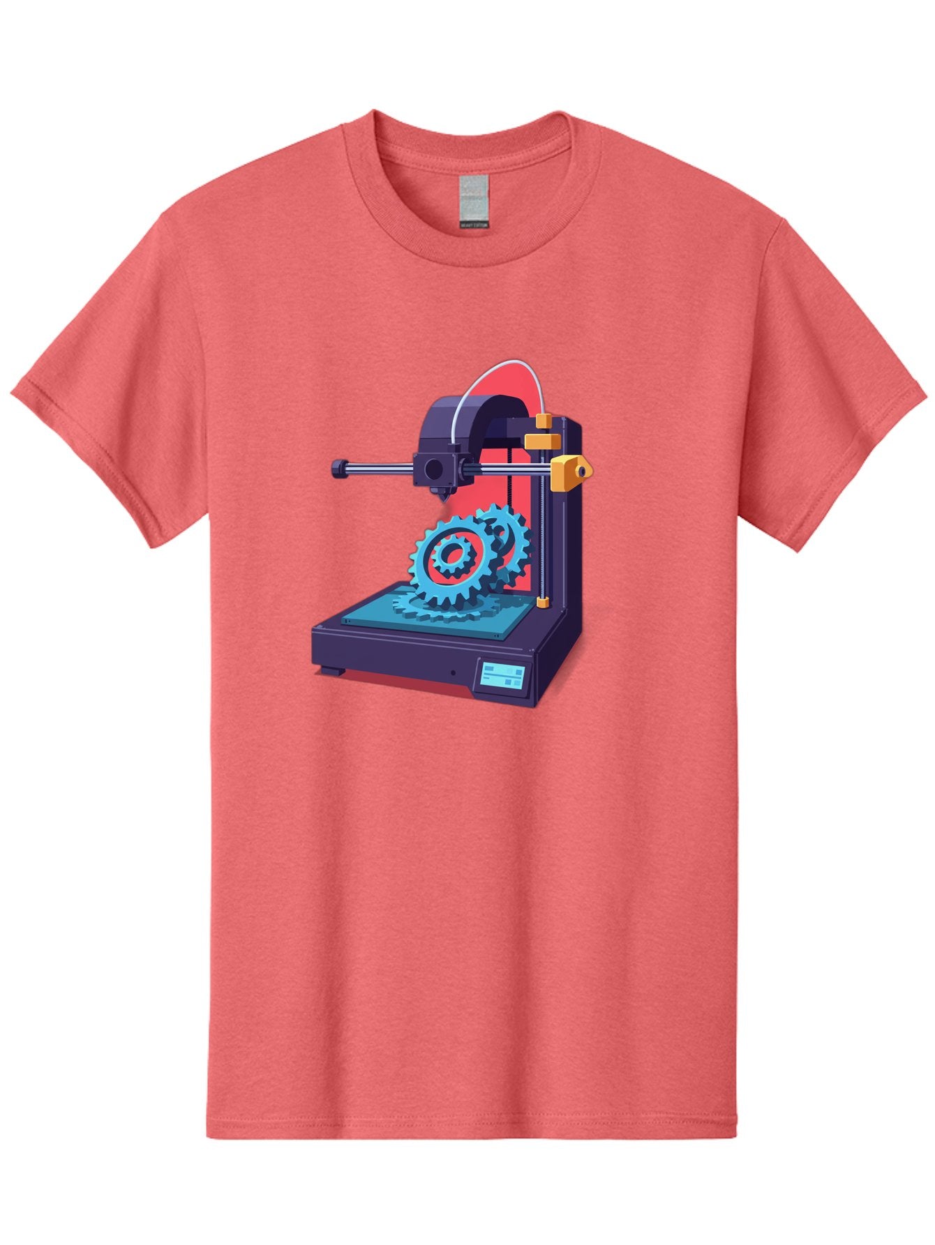 3D-Printer-29 Men'S Graphic Tee, 100% Cotton, Comfortable Casual Summer Wear, Machine Washable, 3D Printing Technology, Additive Manufacturing, Modern Machinery, Mechanical Parts, Digital Fabrication, Innovative Production, Gear Production, Baa023 6