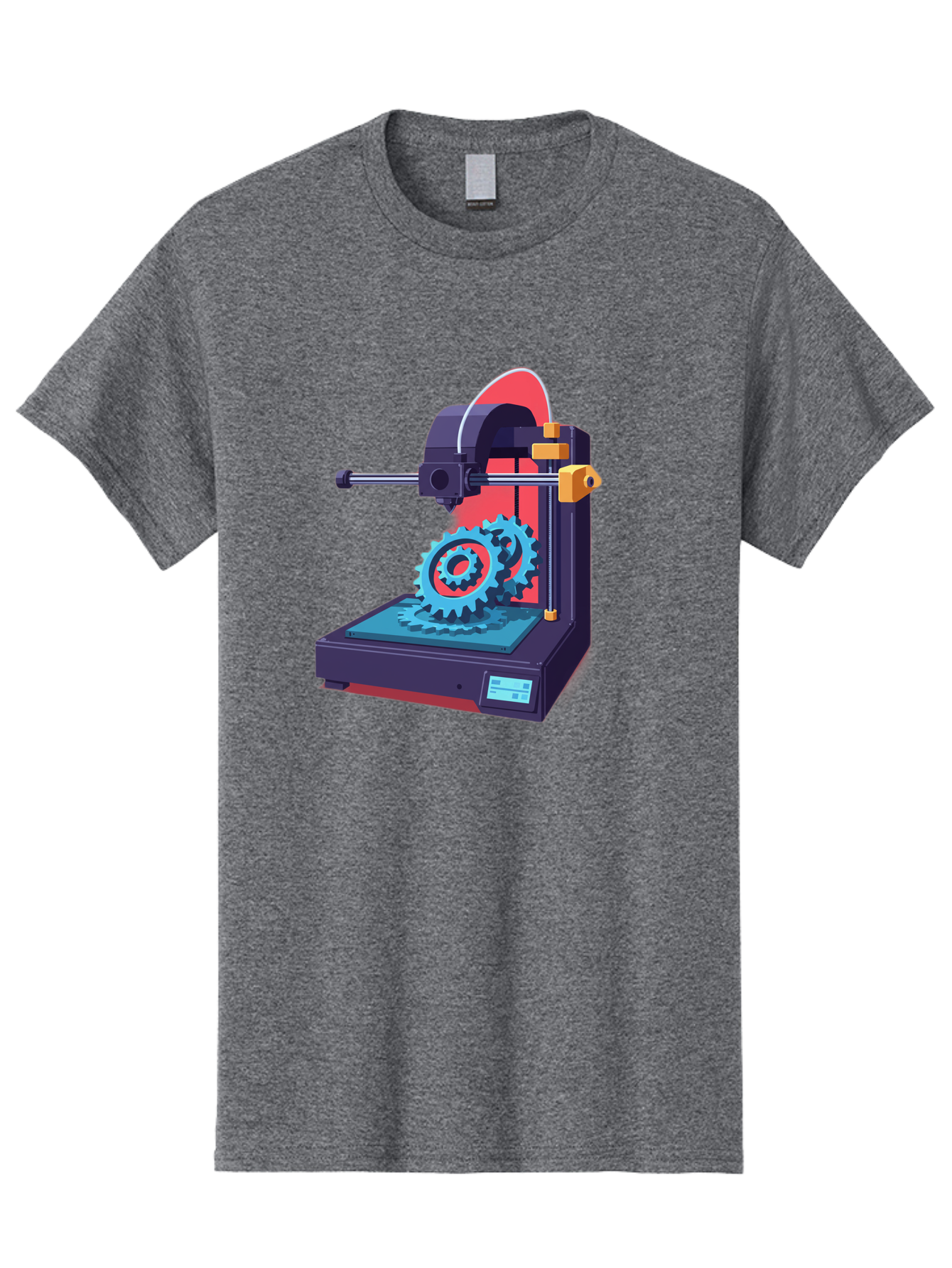 3D-Printer-29 Men'S Graphic Tee, 100% Cotton, Comfortable Casual Summer Wear, Machine Washable, 3D Printing Technology, Additive Manufacturing, Modern Machinery, Mechanical Parts, Digital Fabrication, Innovative Production, Gear Production, Baa023
