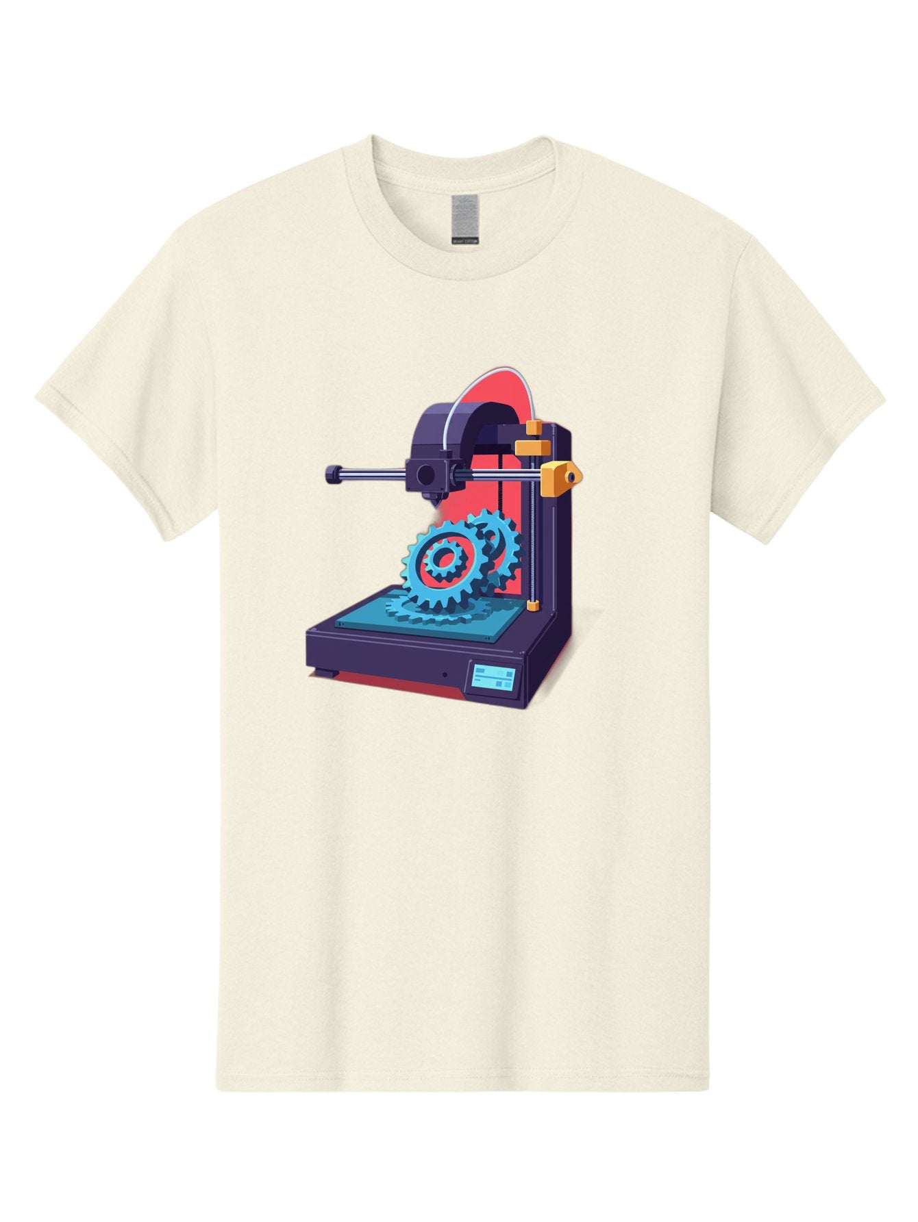 3D-Printer-29 Men'S Graphic Tee, 100% Cotton, Comfortable Casual Summer Wear, Machine Washable, 3D Printing Technology, Additive Manufacturing, Modern Machinery, Mechanical Parts, Digital Fabrication, Innovative Production, Gear Production, Baa023 4