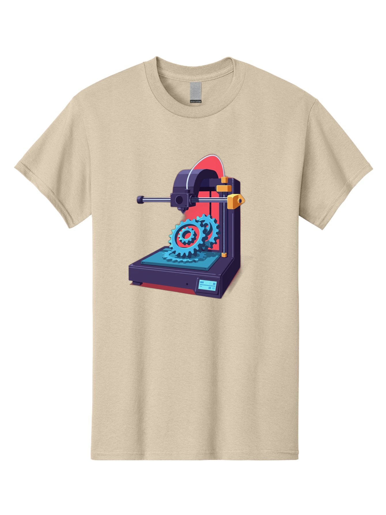 3D-Printer-29 Men'S Graphic Tee, 100% Cotton, Comfortable Casual Summer Wear, Machine Washable, 3D Printing Technology, Additive Manufacturing, Modern Machinery, Mechanical Parts, Digital Fabrication, Innovative Production, Gear Production, Baa023 5