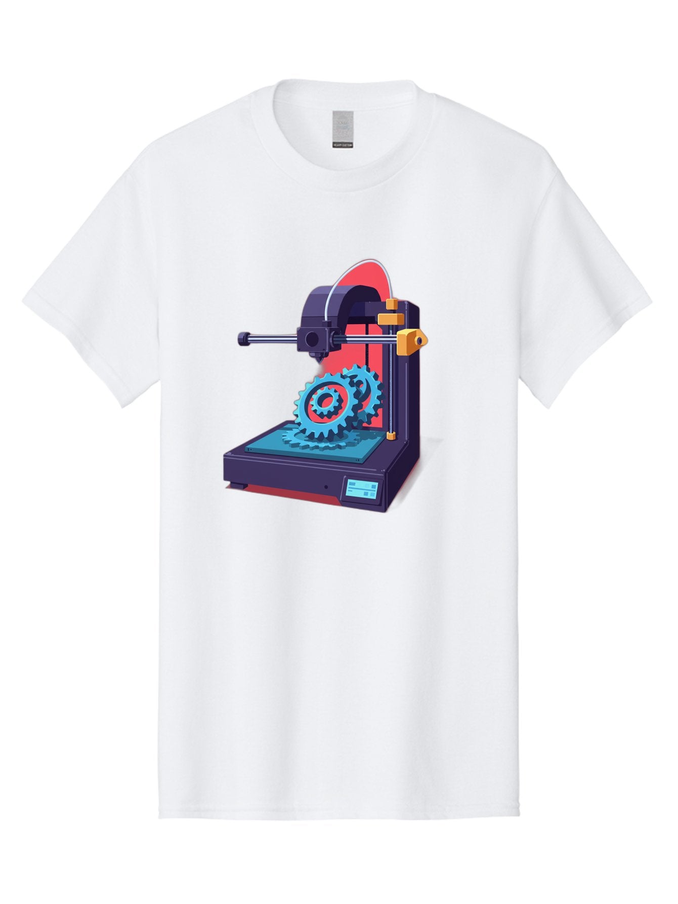3D-Printer-29 Men'S Graphic Tee, 100% Cotton, Comfortable Casual Summer Wear, Machine Washable, 3D Printing Technology, Additive Manufacturing, Modern Machinery, Mechanical Parts, Digital Fabrication, Innovative Production, Gear Production, Baa023 7