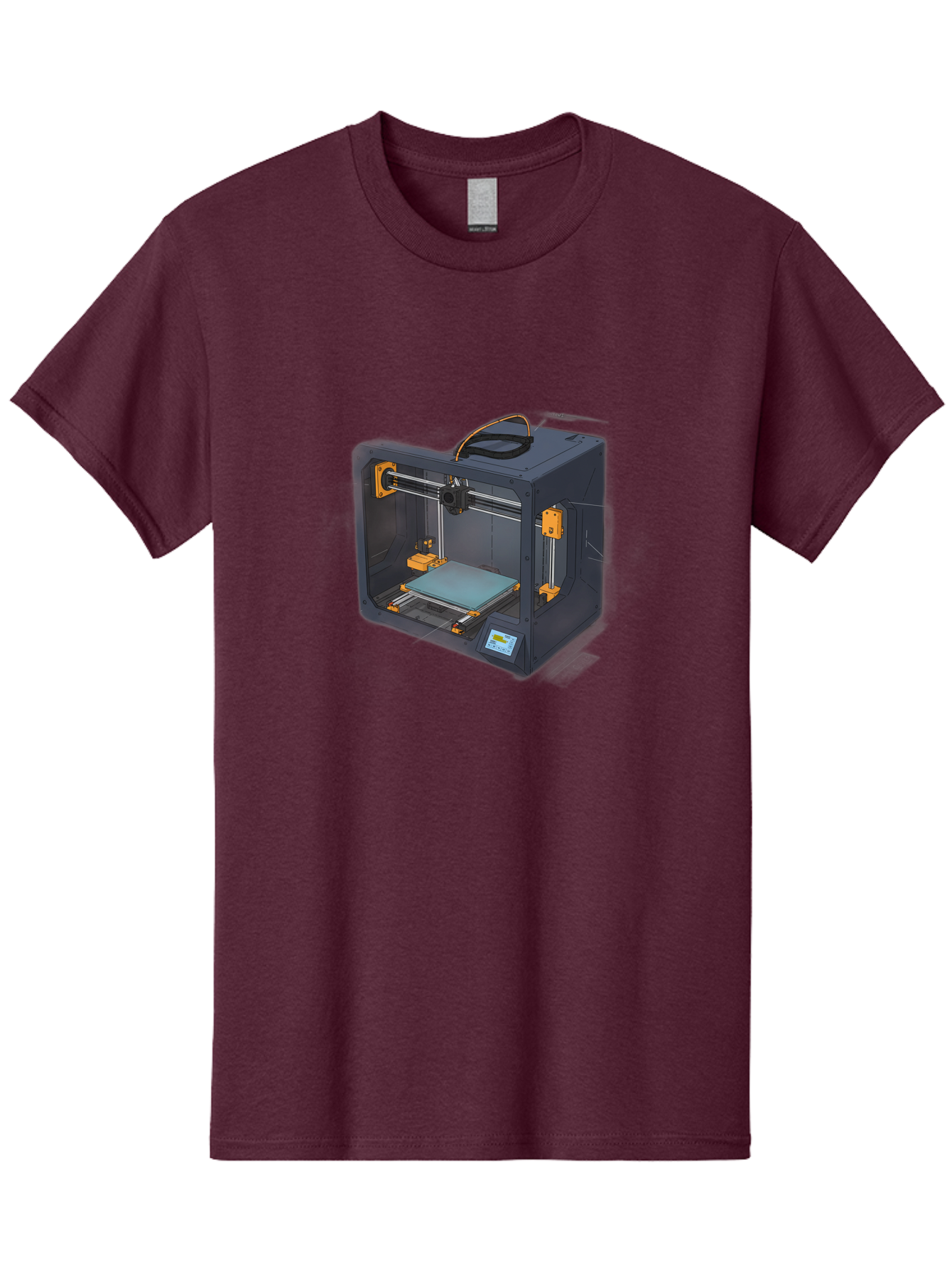 3D-Printer-3 Men'S Graphic Tee, 100% Cotton, Comfortable Casual Summer Wear, Machine Washable, 3D Printing Technology, Additive Manufacturing, Digital Fabrication, Rapid Prototyping, 3D Modeling, Futuristic Design, Innovative Machinery, Baa024 7