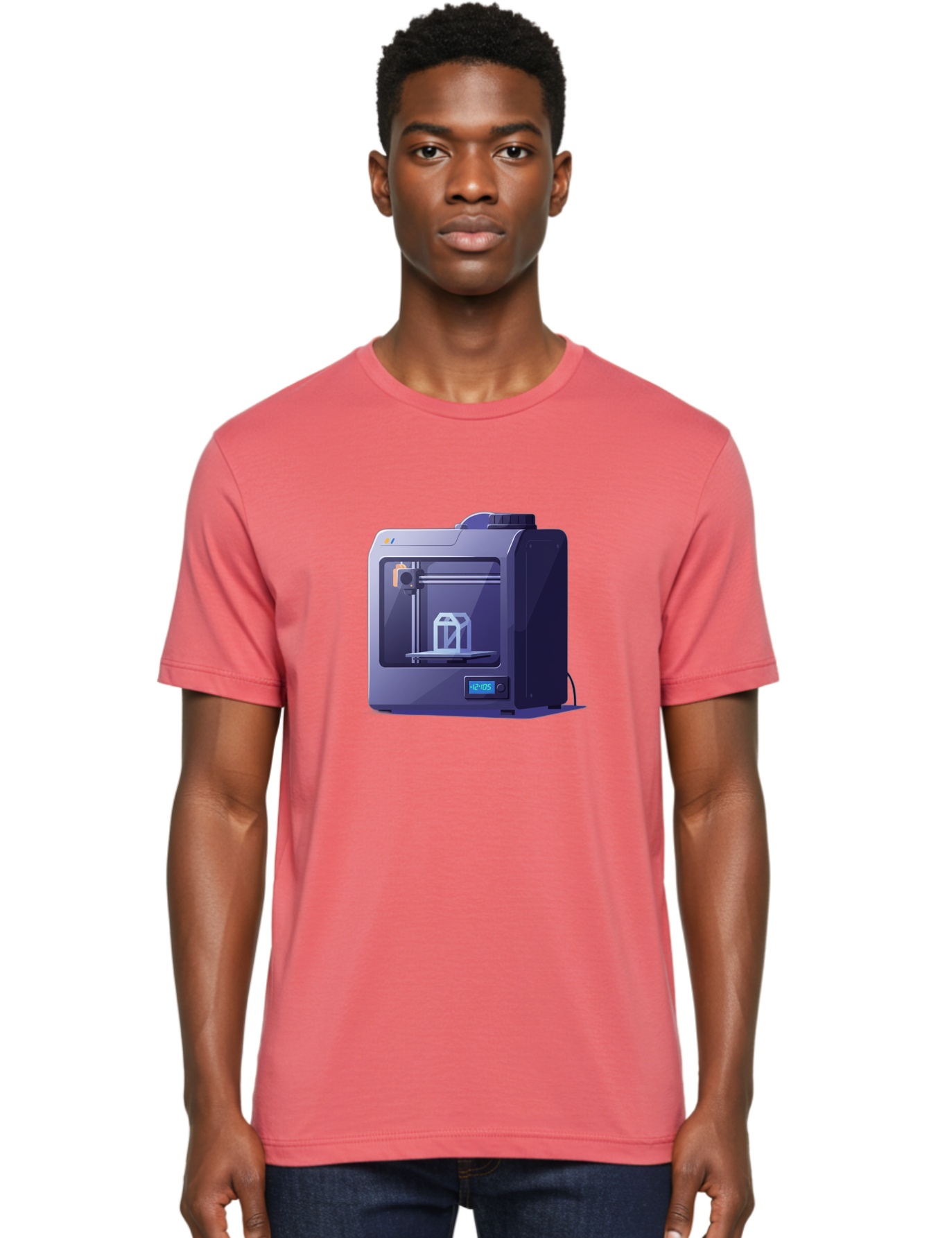 3D-Printer-31 Men'S Graphic Tee, 100% Cotton, Comfortable Casual Summer Wear, Machine Washable, 3D Printing Technology, Additive Manufacturing, Digital Fabrication, 3D Modeling, Prototyping, Product Design, 3D Printing Process, 12:10:51 Baa026 8