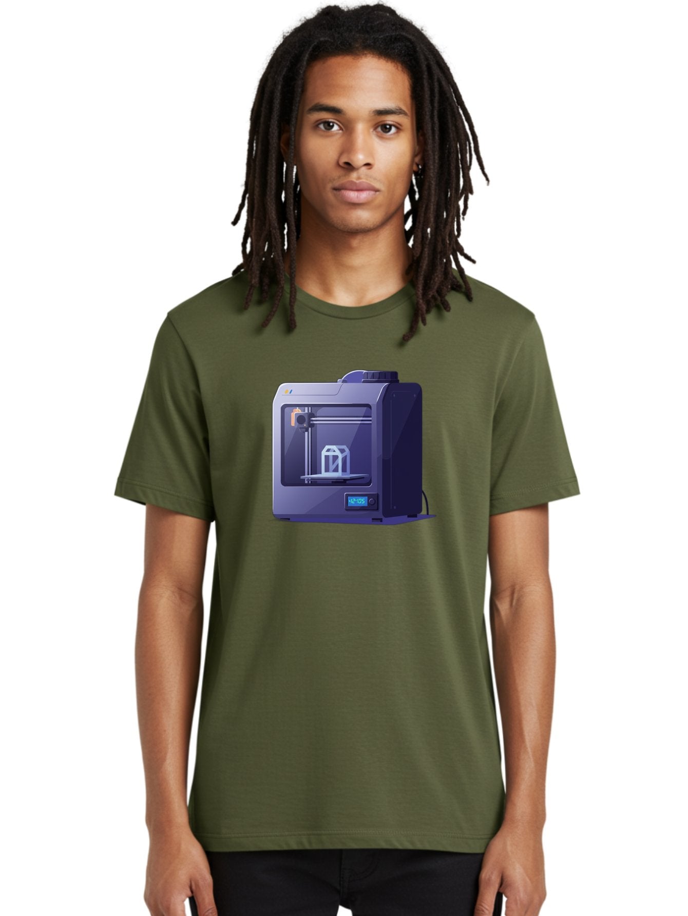 3D-Printer-31 Men'S Graphic Tee, 100% Cotton, Comfortable Casual Summer Wear, Machine Washable, 3D Printing Technology, Additive Manufacturing, Digital Fabrication, 3D Modeling, Prototyping, Product Design, 3D Printing Process, 12:10:51 Baa026 24