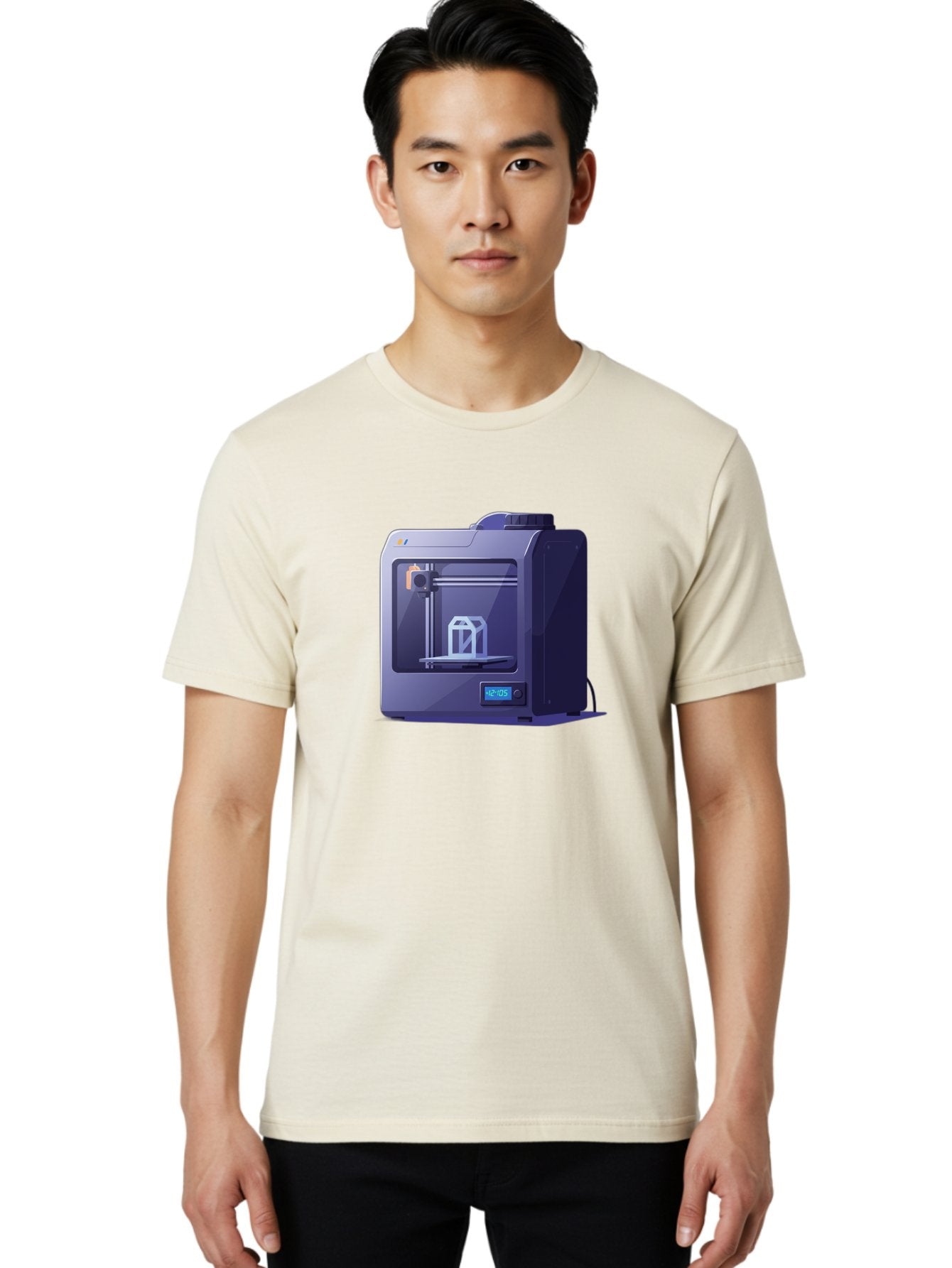 3D-Printer-31 Men'S Graphic Tee, 100% Cotton, Comfortable Casual Summer Wear, Machine Washable, 3D Printing Technology, Additive Manufacturing, Digital Fabrication, 3D Modeling, Prototyping, Product Design, 3D Printing Process, 12:10:51 Baa026 22