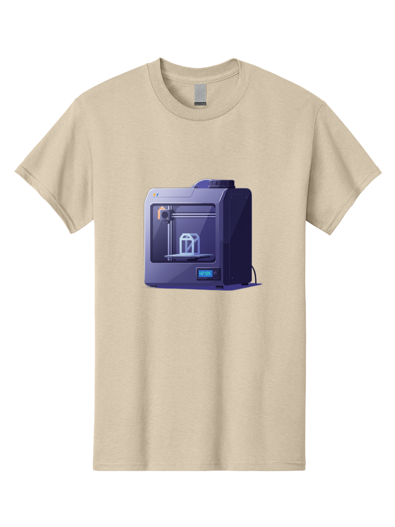 3D-Printer-31 Men'S Graphic Tee, 100% Cotton, Comfortable Casual Summer Wear, Machine Washable, 3D Printing Technology, Additive Manufacturing, Digital Fabrication, 3D Modeling, Prototyping, Product Design, 3D Printing Process, 12:10:51 Baa026