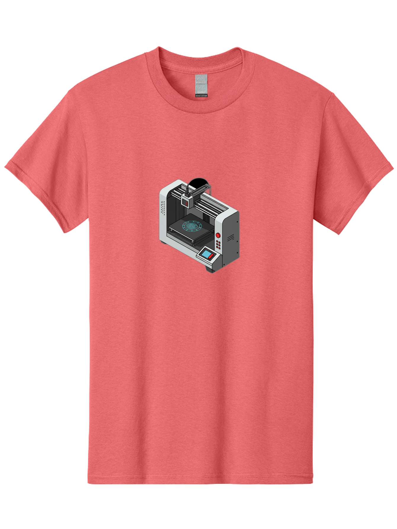3D-Printer-33 Men'S Graphic Tee, 100% Cotton, Comfortable Casual Summer Wear, Machine Washable, 3D Printing Technology, Additive Manufacturing, Digital Fabrication, Rapid Prototyping, Industrial Design, Futuristic Machinery, Baa028