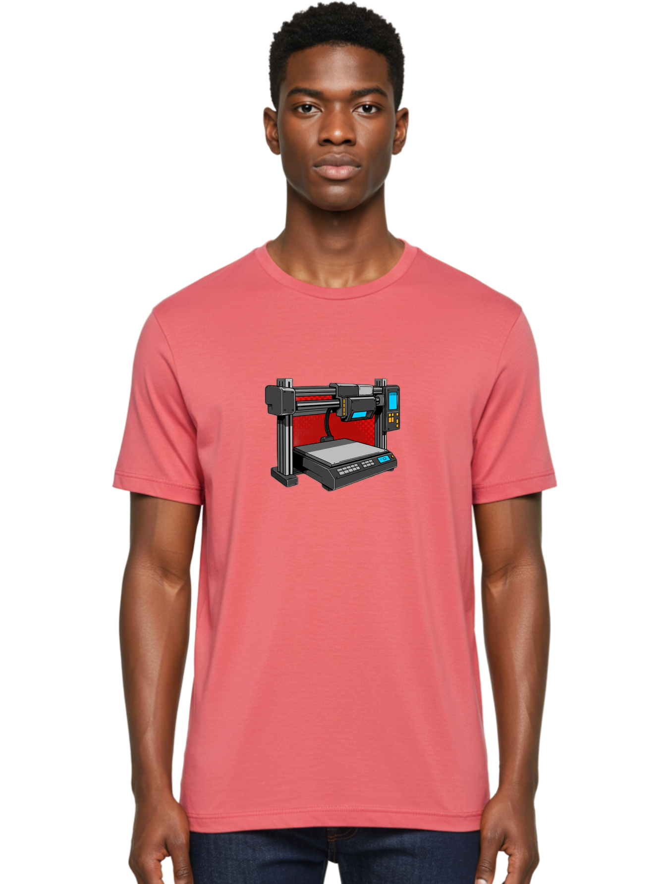 3D-Printer-34 Men'S Graphic Tee, 100% Cotton, Comfortable Casual Summer Wear, Machine Washable, 3D Printing Technology, Additive Manufacturing, Futuristic Machine, Digital Fabrication, Precise Printing, Industrial Design, Baa029 24