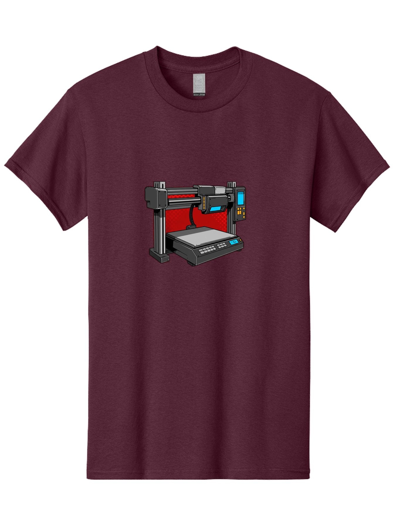 3D-Printer-34 Men'S Graphic Tee, 100% Cotton, Comfortable Casual Summer Wear, Machine Washable, 3D Printing Technology, Additive Manufacturing, Futuristic Machine, Digital Fabrication, Precise Printing, Industrial Design, Baa029 13