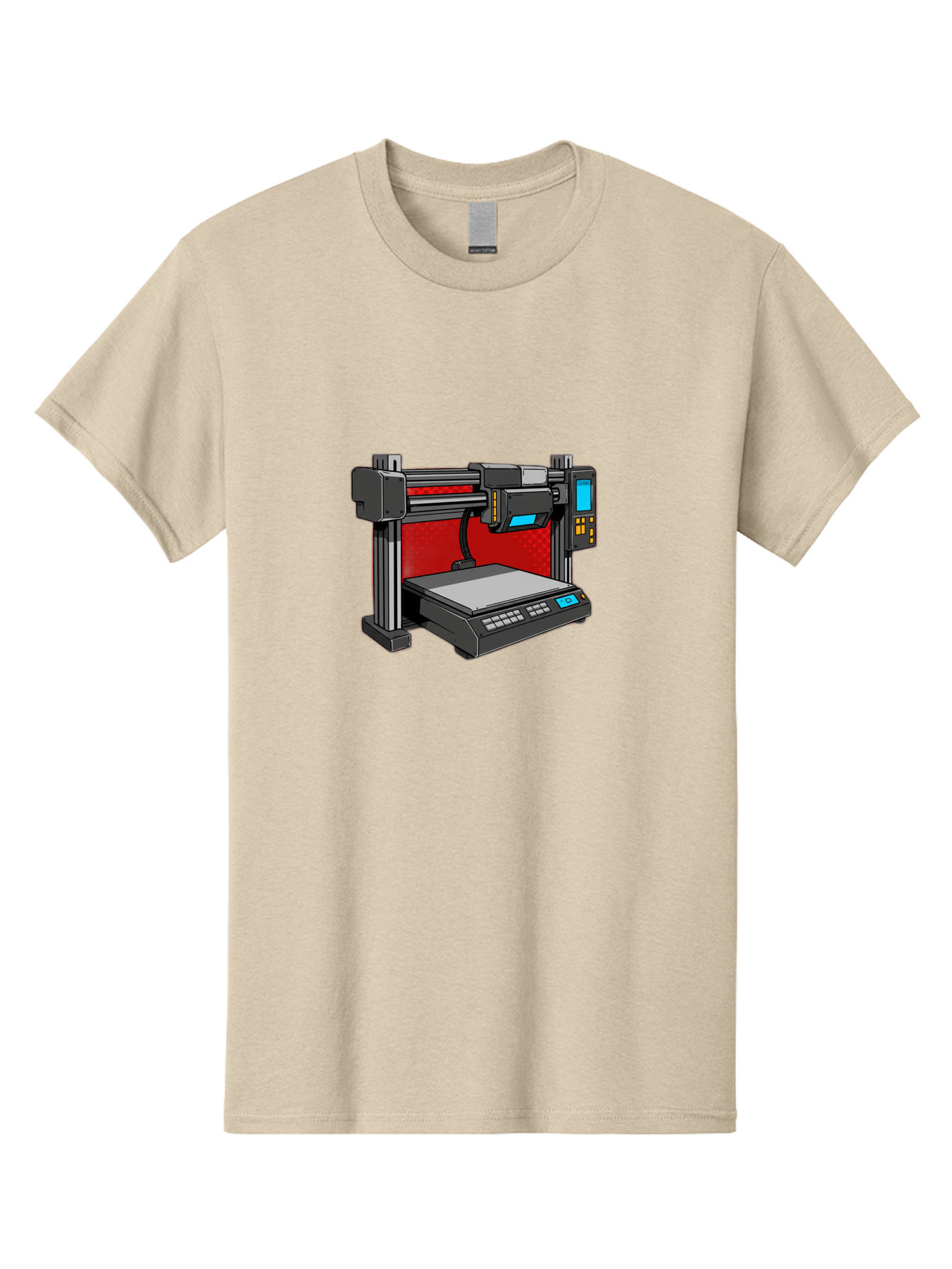3D-Printer-34 Men'S Graphic Tee, 100% Cotton, Comfortable Casual Summer Wear, Machine Washable, 3D Printing Technology, Additive Manufacturing, Futuristic Machine, Digital Fabrication, Precise Printing, Industrial Design, Baa029