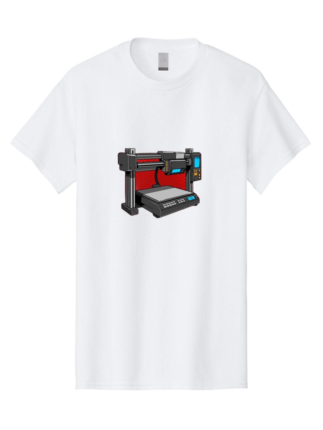 3D-Printer-34 Men'S Graphic Tee, 100% Cotton, Comfortable Casual Summer Wear, Machine Washable, 3D Printing Technology, Additive Manufacturing, Futuristic Machine, Digital Fabrication, Precise Printing, Industrial Design, Baa029 9