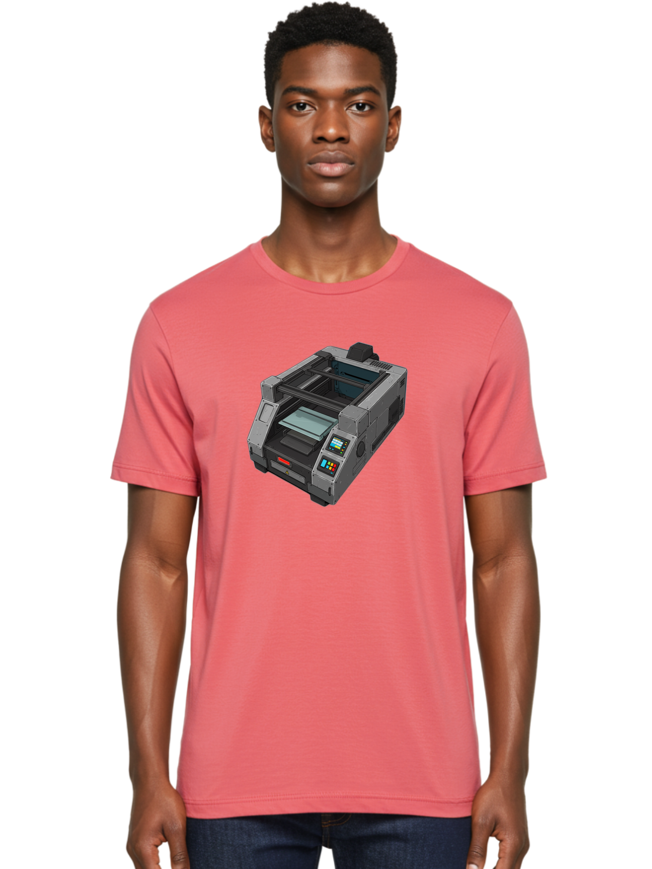 3D-Printer-35 Men'S Graphic Tee, 100% Cotton, Comfortable Casual Summer Wear, Machine Washable, 3D Printing Technology, Futuristic Printer, Digital Fabrication, Advanced Manufacturing, Printer Control Panel, Printing Process, Baa030 6