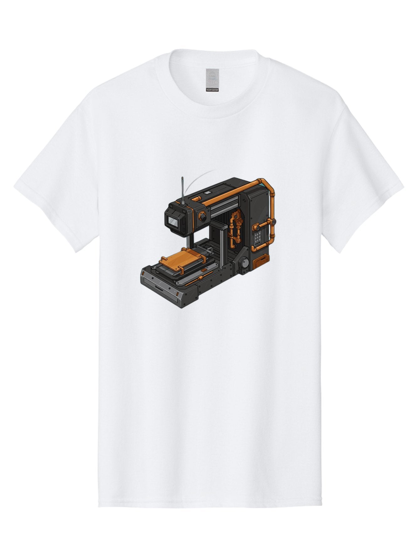 3D-Printer-38 Men'S Graphic Tee, 100% Cotton, Comfortable Casual Summer Wear, Machine Washable, Industrial 3D Printing Technology, Futuristic Manufacturing, Copper Piping, Black Metal Machinery, High-Precision Engineering, Innovative Design, Baa033 12