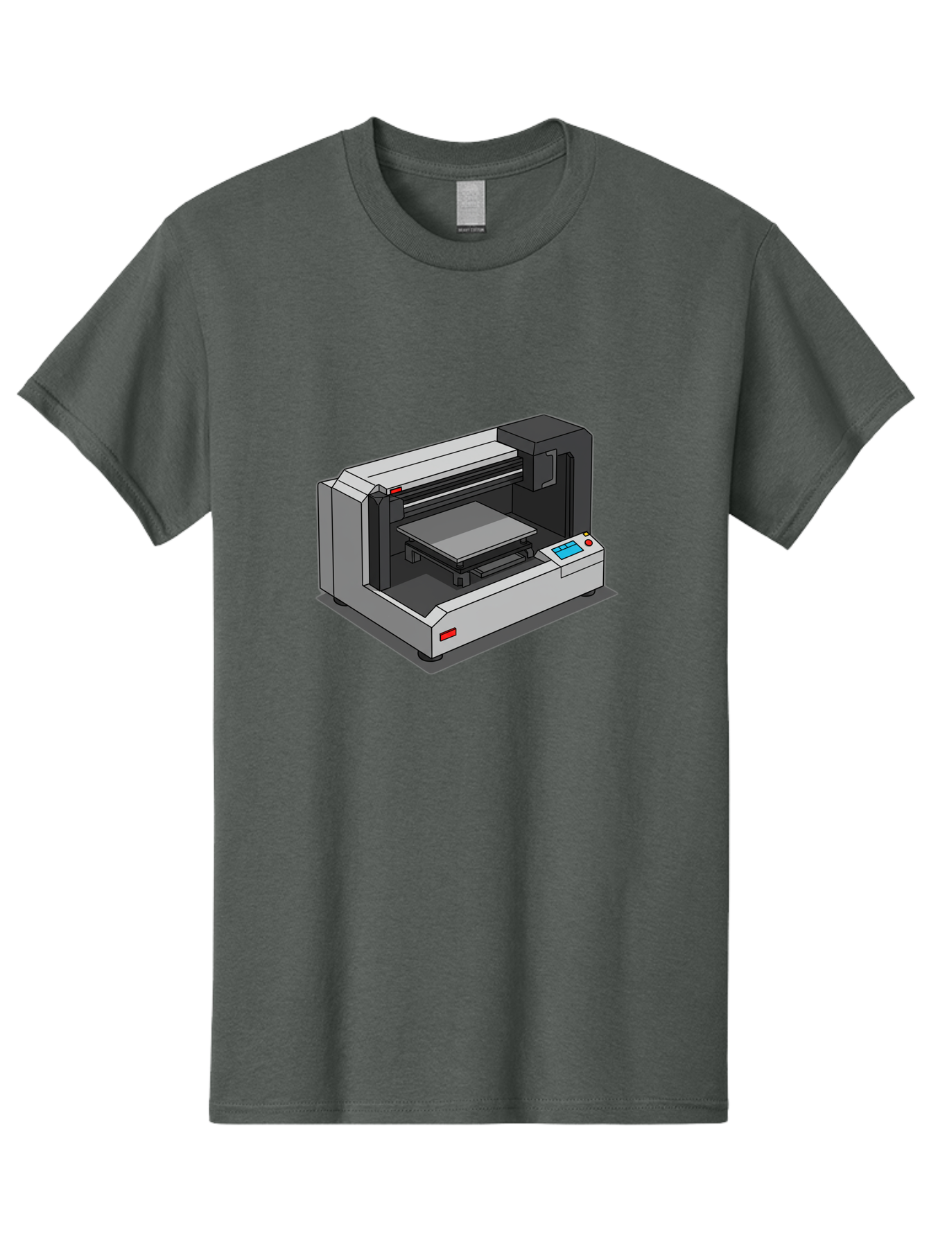 3D-Printer-39 Men'S Graphic Tee, 100% Cotton, Comfortable Casual Summer Wear, Machine Washable, 3D Printing Technology, Digital Fabrication, Additive Manufacturing, Rapid Prototyping, Industrial Design, Futuristic Machinery, Control Panel, Baa034