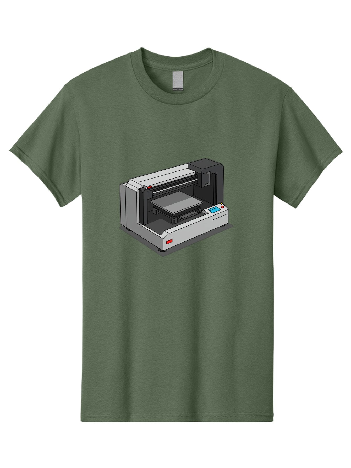 3D-Printer-39 Men'S Graphic Tee, 100% Cotton, Comfortable Casual Summer Wear, Machine Washable, 3D Printing Technology, Digital Fabrication, Additive Manufacturing, Rapid Prototyping, Industrial Design, Futuristic Machinery, Control Panel, Baa034