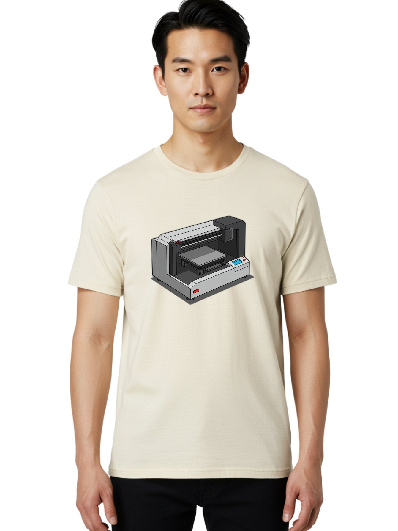 3D-Printer-39 Men'S Graphic Tee, 100% Cotton, Comfortable Casual Summer Wear, Machine Washable, 3D Printing Technology, Digital Fabrication, Additive Manufacturing, Rapid Prototyping, Industrial Design, Futuristic Machinery, Control Panel, Baa034 27