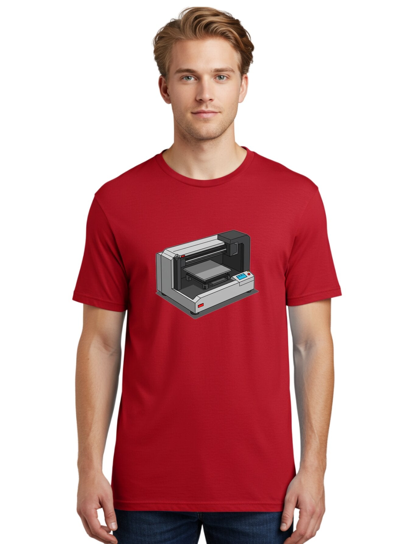 3D-Printer-39 Men'S Graphic Tee, 100% Cotton, Comfortable Casual Summer Wear, Machine Washable, 3D Printing Technology, Digital Fabrication, Additive Manufacturing, Rapid Prototyping, Industrial Design, Futuristic Machinery, Control Panel, Baa034 24