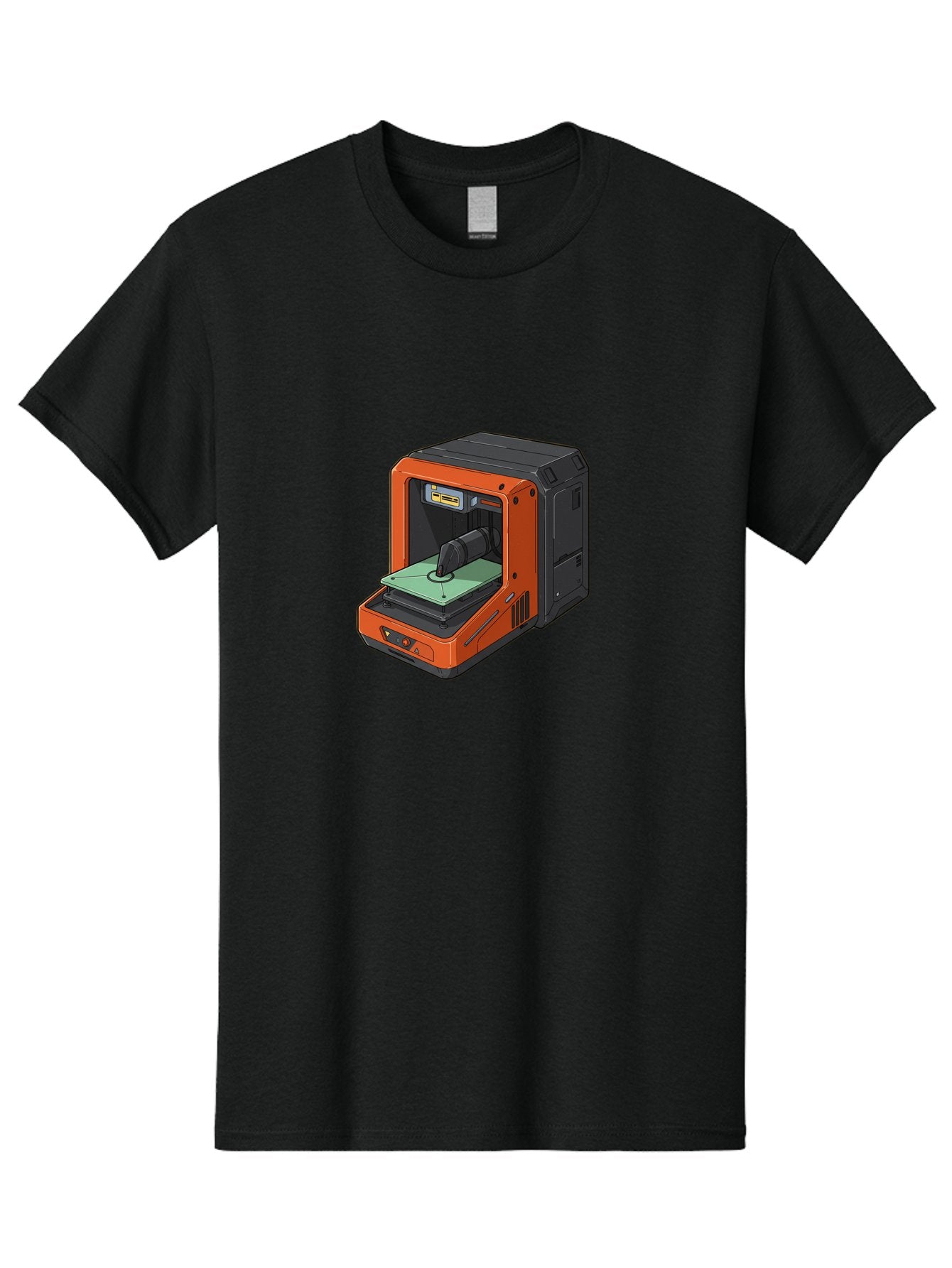 3D-Printer-40 Men'S Graphic Tee, 100% Cotton, Comfortable Casual Summer Wear, Machine Washable, Orange And Black 3D Printer, Printing Technology, Futuristic Design, Digital Fabrication, Additive Manufacturing, Futuristic Machine, Baa036 8