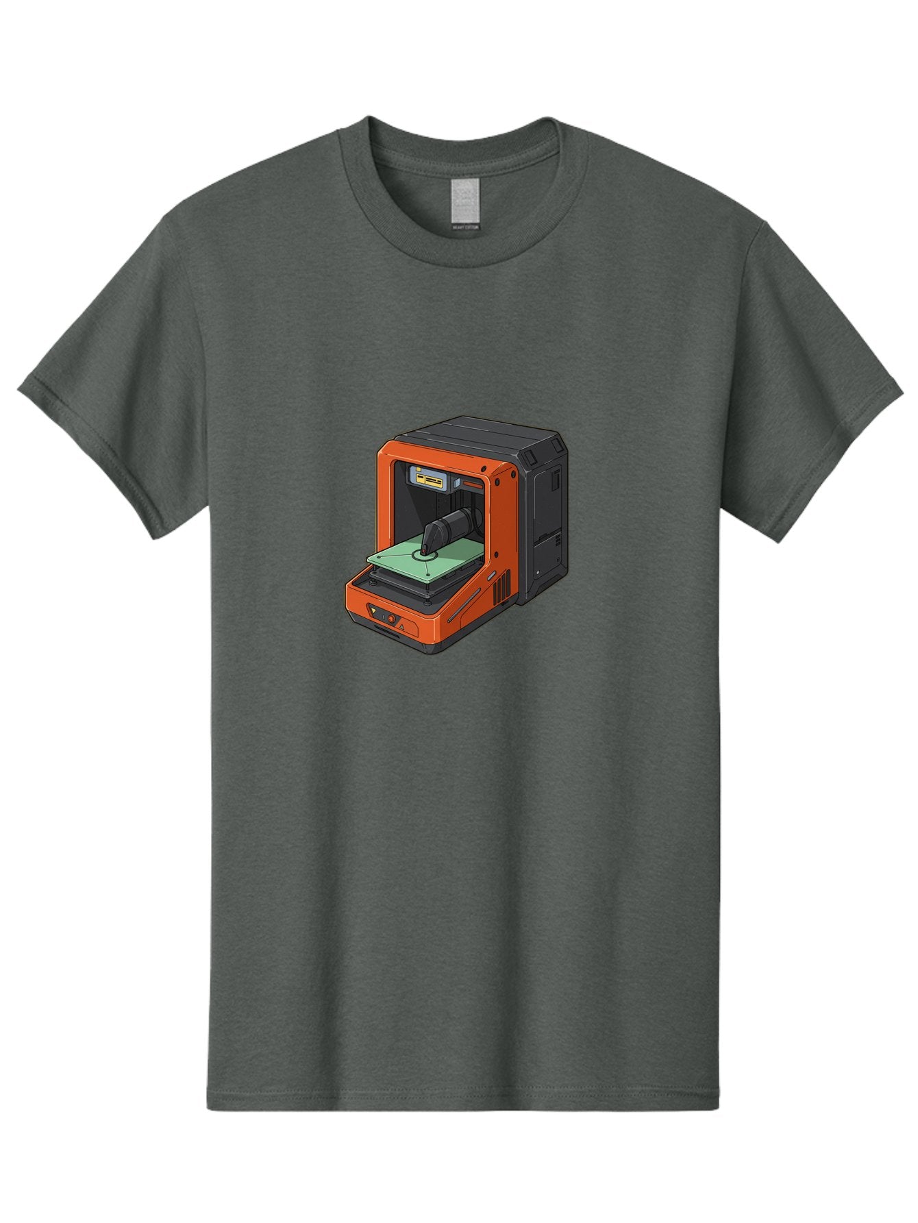 3D-Printer-40 Men'S Graphic Tee, 100% Cotton, Comfortable Casual Summer Wear, Machine Washable, Orange And Black 3D Printer, Printing Technology, Futuristic Design, Digital Fabrication, Additive Manufacturing, Futuristic Machine, Baa036 4