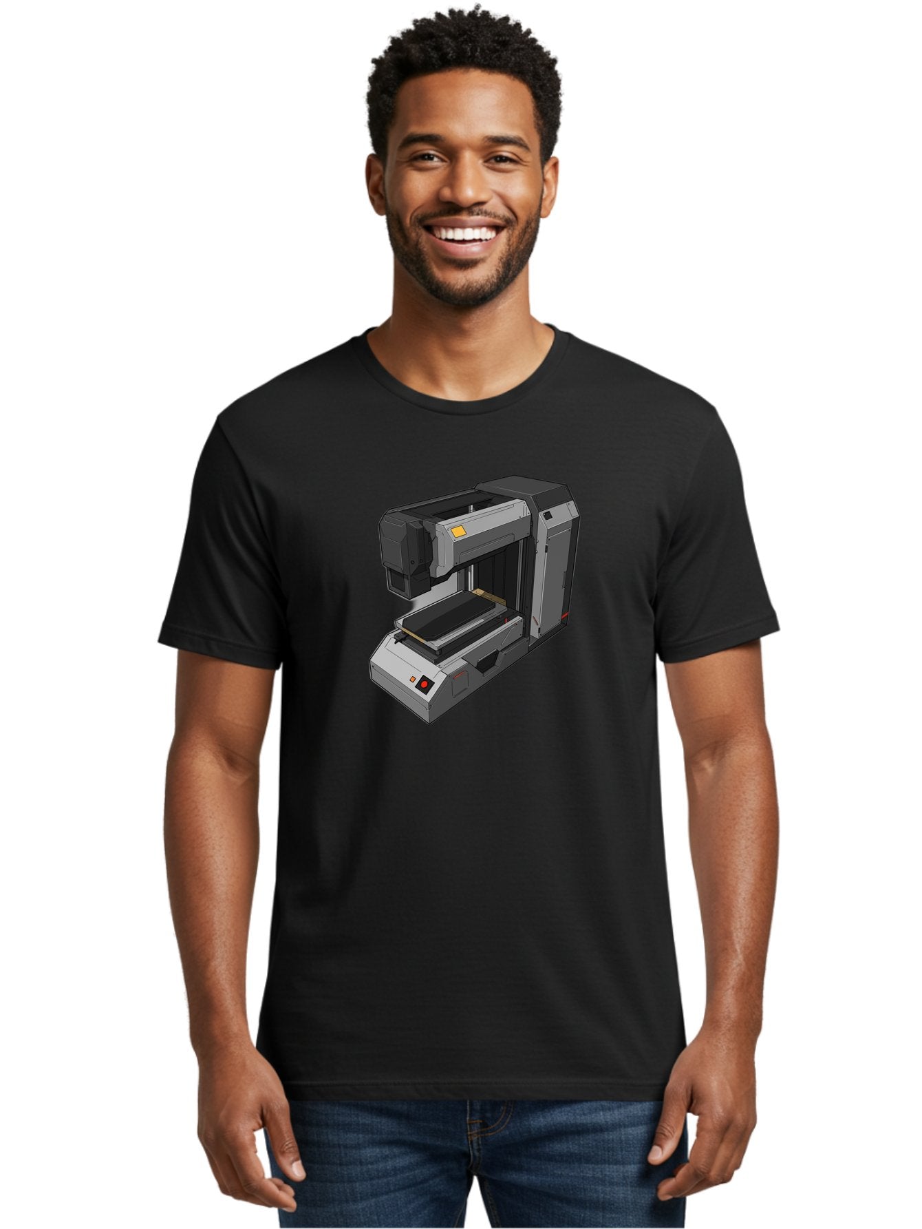 3D-Printer-41 Men'S Graphic Tee, 100% Cotton, Comfortable Casual Summer Wear, Machine Washable, 3D Printing Technology, Digital Fabrication, Additive Manufacturing, Printer Design, Futuristic Machinery, Modern Innovation, 3D Modeling, Baa037 24