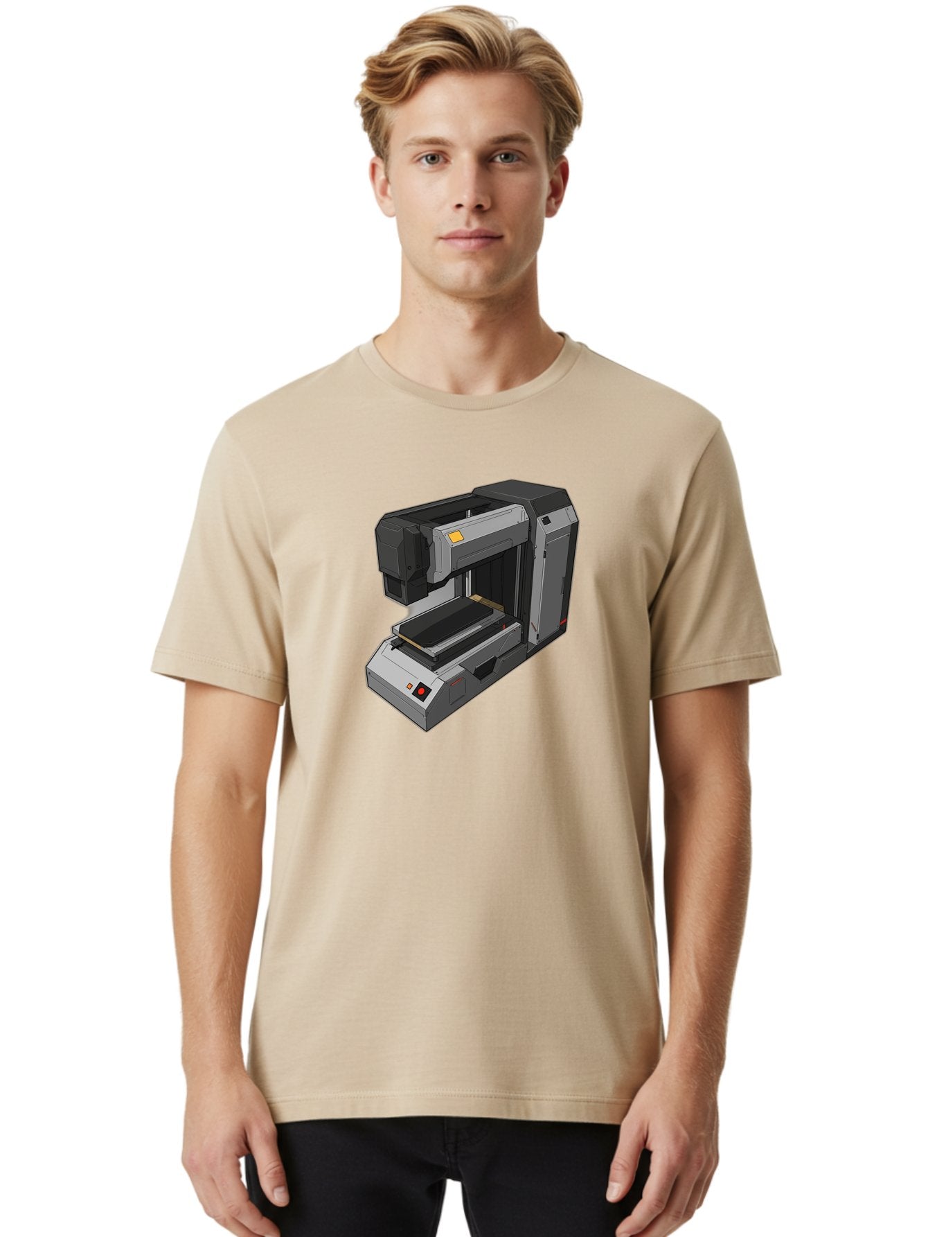 3D-Printer-41 Men'S Graphic Tee, 100% Cotton, Comfortable Casual Summer Wear, Machine Washable, 3D Printing Technology, Digital Fabrication, Additive Manufacturing, Printer Design, Futuristic Machinery, Modern Innovation, 3D Modeling, Baa037 27