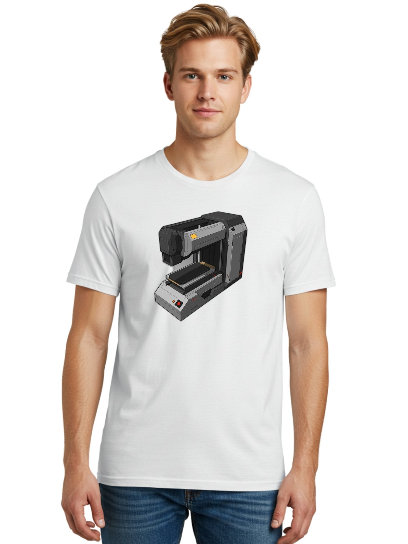 3D-Printer-41 Men'S Graphic Tee, 100% Cotton, Comfortable Casual Summer Wear, Machine Washable, 3D Printing Technology, Digital Fabrication, Additive Manufacturing, Printer Design, Futuristic Machinery, Modern Innovation, 3D Modeling, Baa037 19