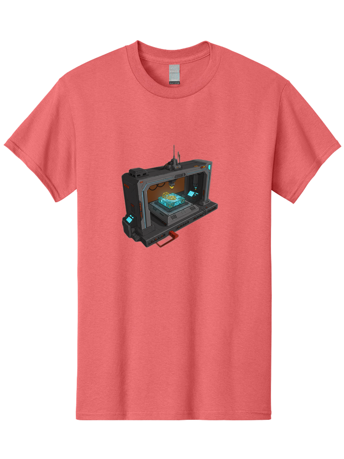 3D-Printer-42 Men'S Graphic Tee, 100% Cotton, Comfortable Casual Summer Wear, Machine Washable, Futuristic 3D Printing Technology, Advanced Manufacturing, Sci-Fi Machinery, Technological Innovation, Industrial Design, Digital Fabrication, Baa038 29
