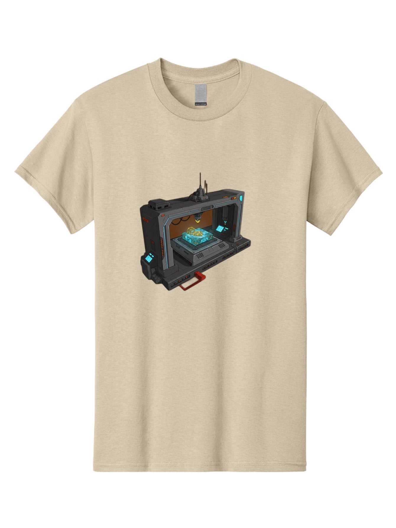 3D-Printer-42 Men'S Graphic Tee, 100% Cotton, Comfortable Casual Summer Wear, Machine Washable, Futuristic 3D Printing Technology, Advanced Manufacturing, Sci-Fi Machinery, Technological Innovation, Industrial Design, Digital Fabrication, Baa038 8