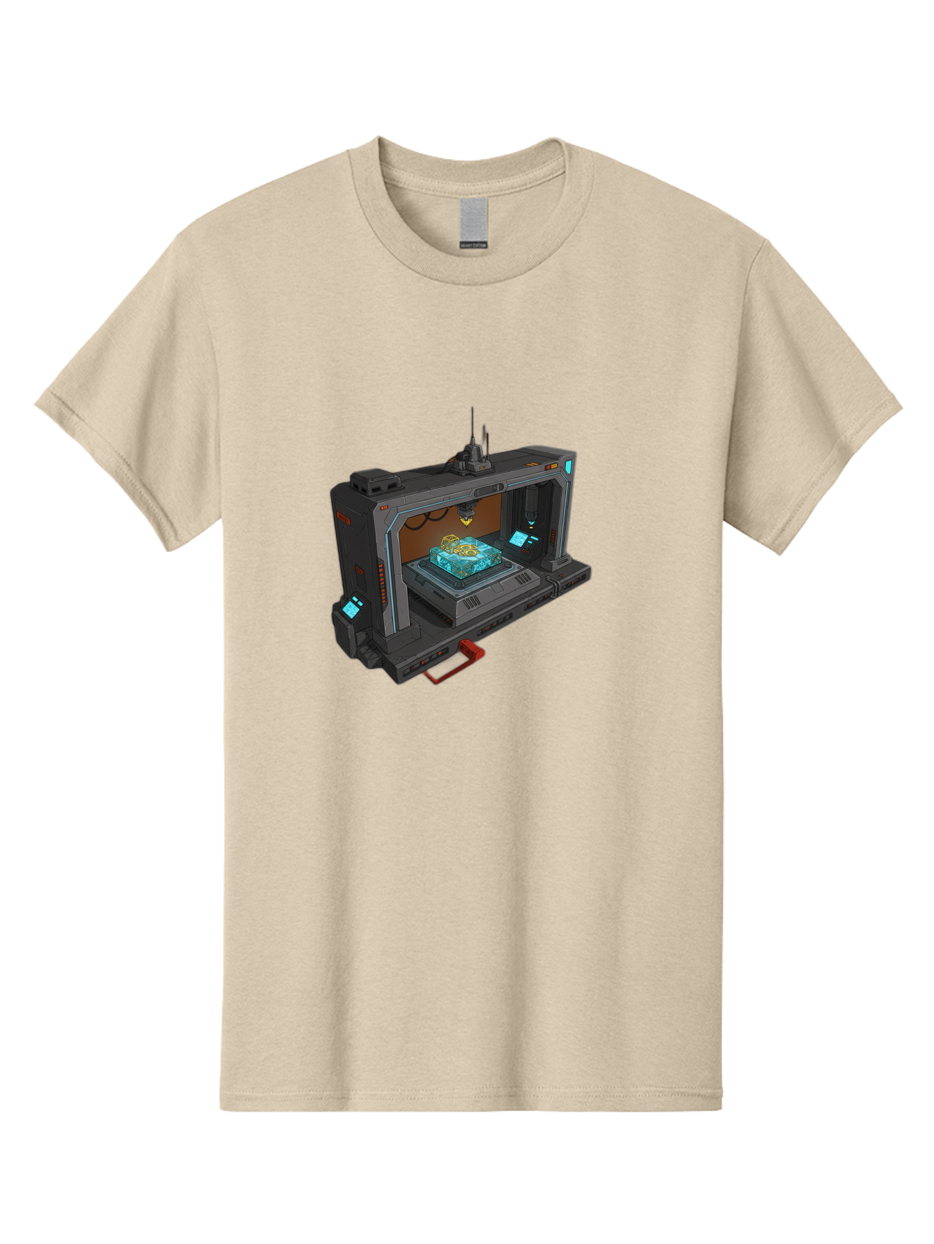 3D-Printer-42 Men'S Graphic Tee, 100% Cotton, Comfortable Casual Summer Wear, Machine Washable, Futuristic 3D Printing Technology, Advanced Manufacturing, Sci-Fi Machinery, Technological Innovation, Industrial Design, Digital Fabrication, Baa038 11