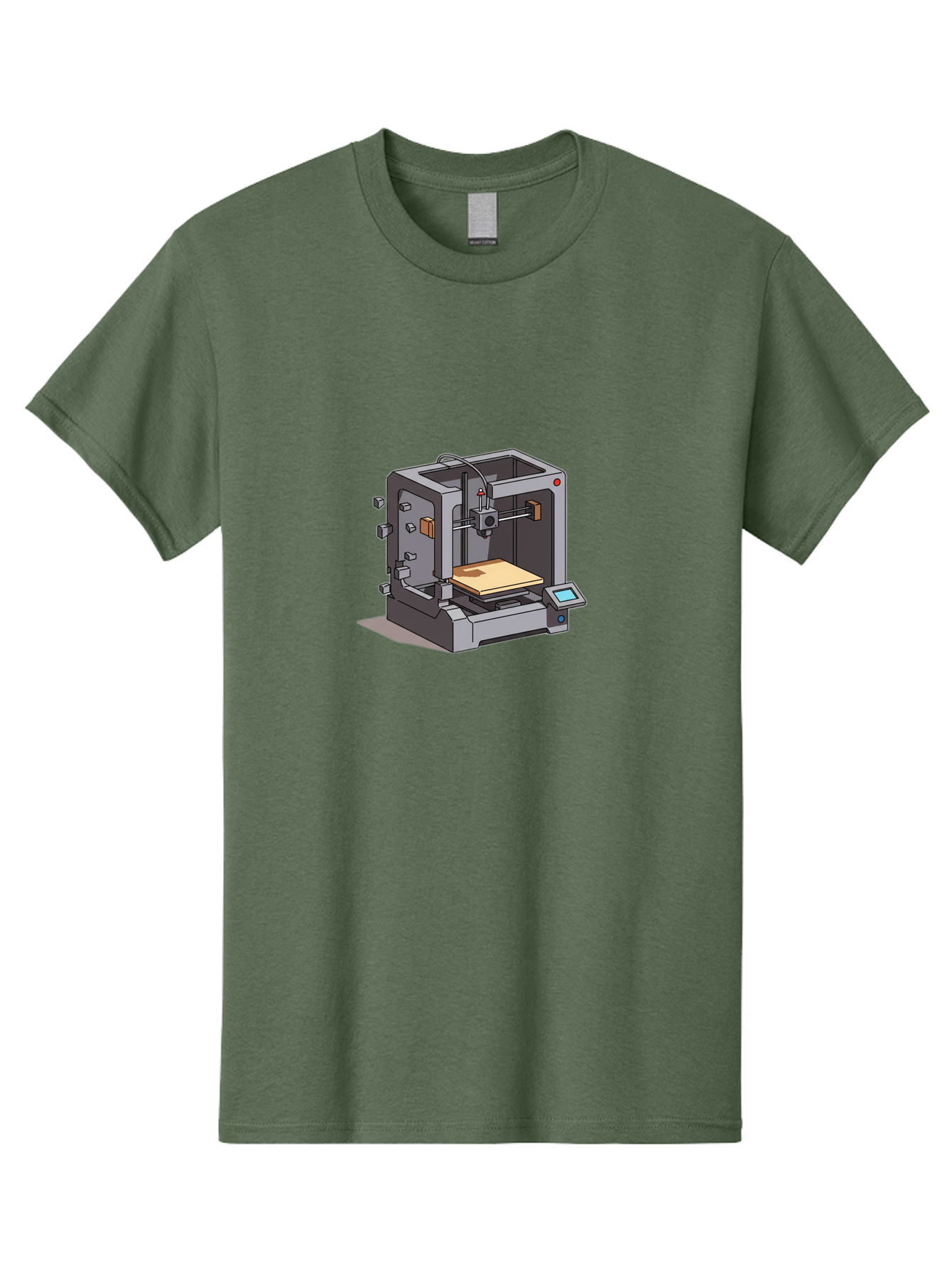 3D-Printer-5 Men'S Graphic Tee, 100% Cotton, Comfortable Casual Summer Wear, Machine Washable, 3D Printing Technology, Additive Manufacturing, Digital Fabrication, Prototyping, Product Design, 3D Modeling, Industrial Production, Baa039