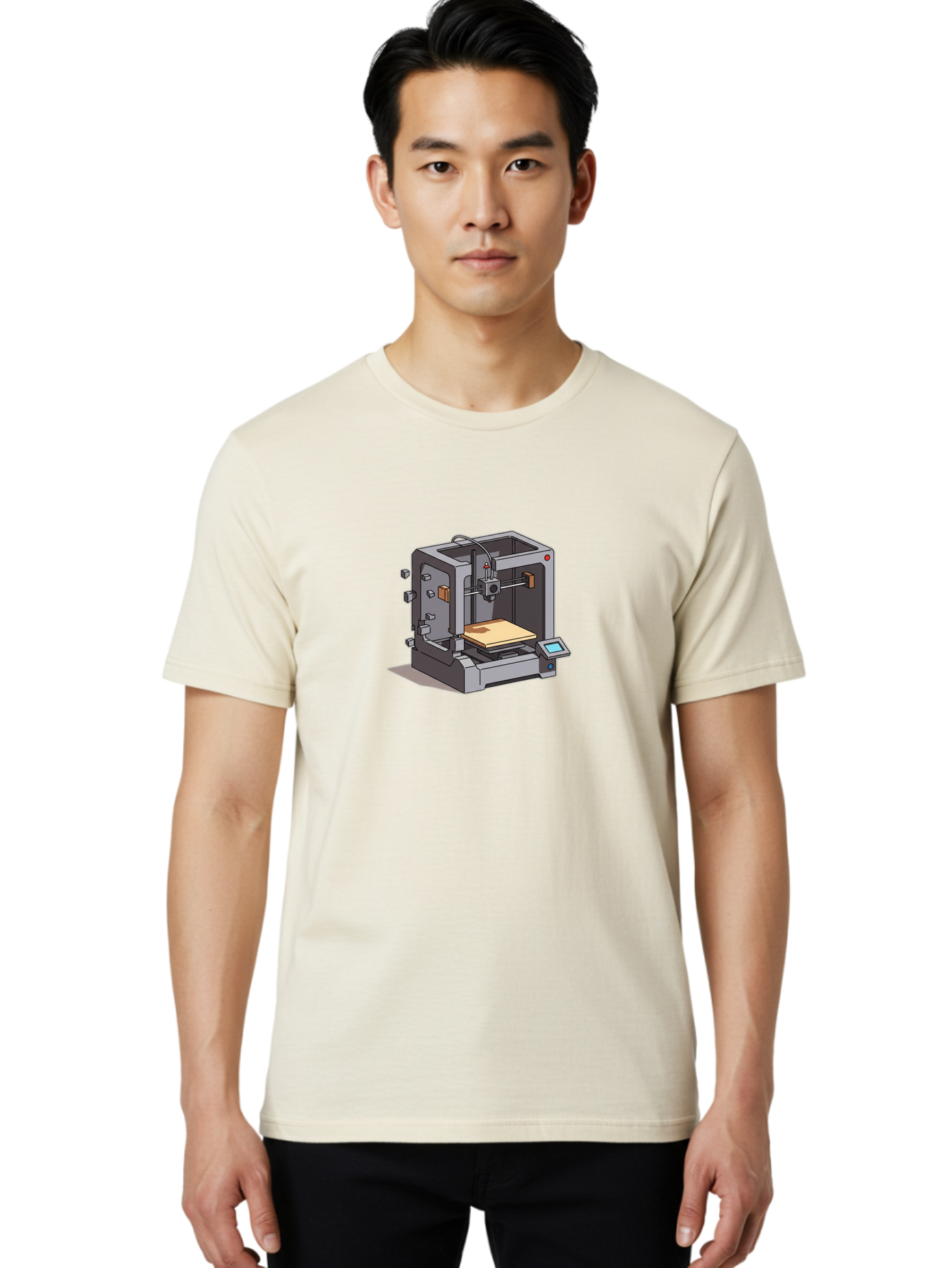3D-Printer-5 Men'S Graphic Tee, 100% Cotton, Comfortable Casual Summer Wear, Machine Washable, 3D Printing Technology, Additive Manufacturing, Digital Fabrication, Prototyping, Product Design, 3D Modeling, Industrial Production, Baa039 20